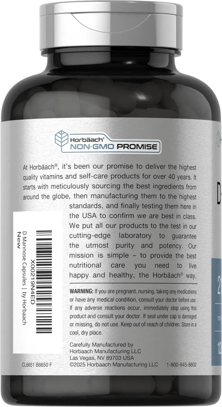Horbäach D-Mannose Supplement 2100mg | 120 Capsules | Pills for Women and Men | Non-GMO & Gluten Free Horbäach buy supplements canada