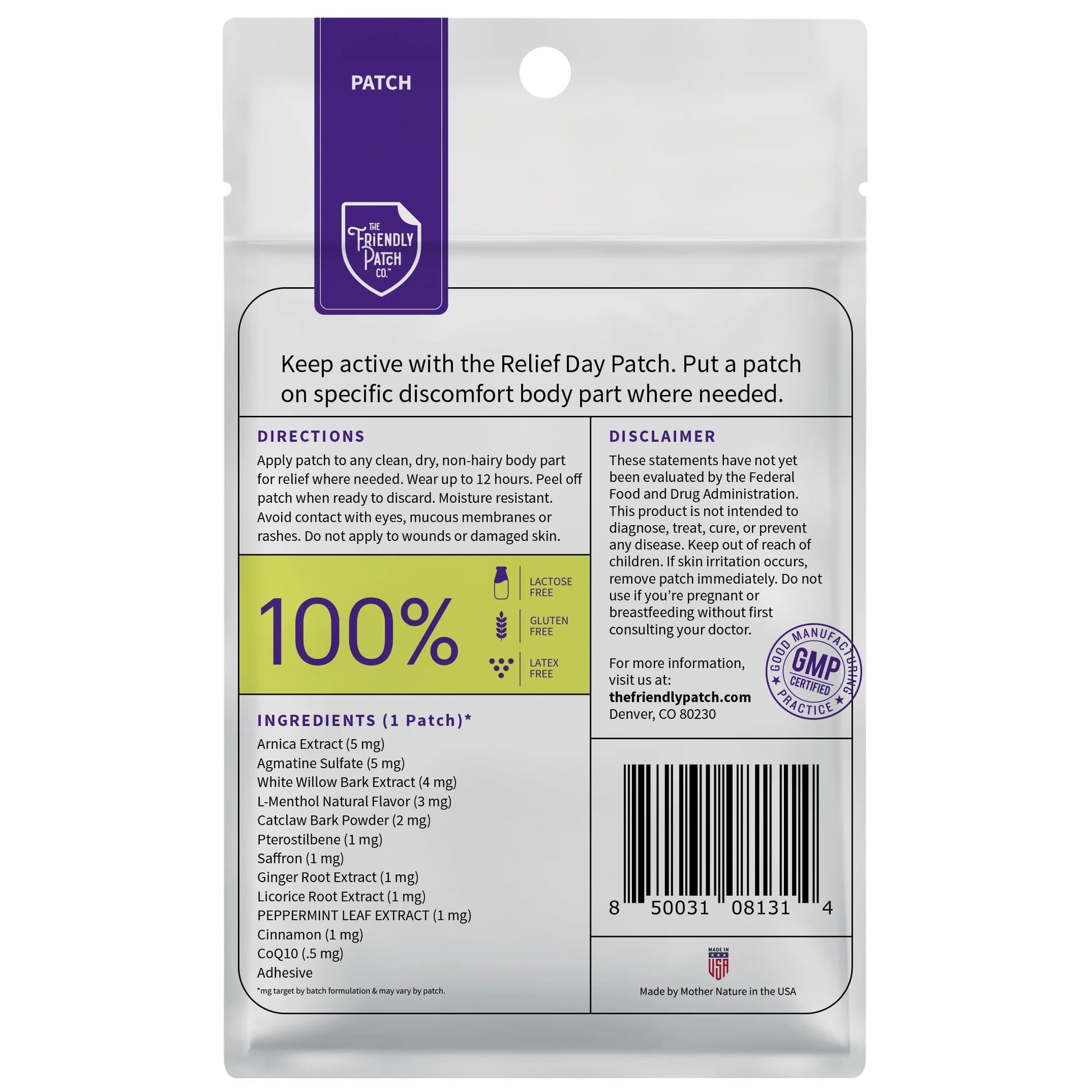 Relief Day & Rise & Shine Patch Bundle - Arnica, White Willow Bark, Tongkat Ali, Horny Goat Weed, Saffron & Peppermint for Soreness, Strength, and Performance Support - 16 Plant-Powered Patches for Me The Friendly Patch CO. buy supplements canada