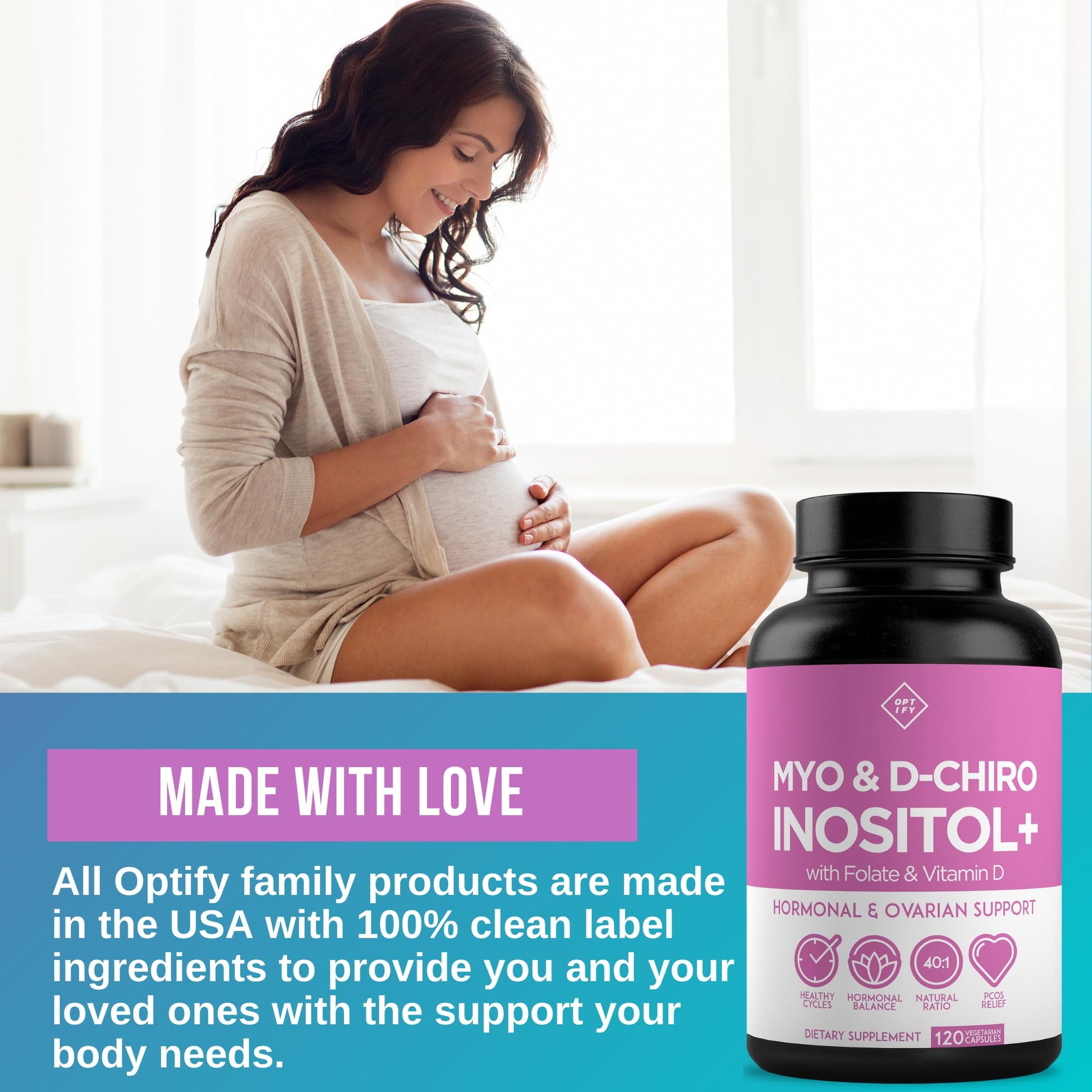 Premium Inositol Supplement - Myo-Inositol and D-Chiro Inositol Plus Folate and Vitamin Optify buy supplements canada