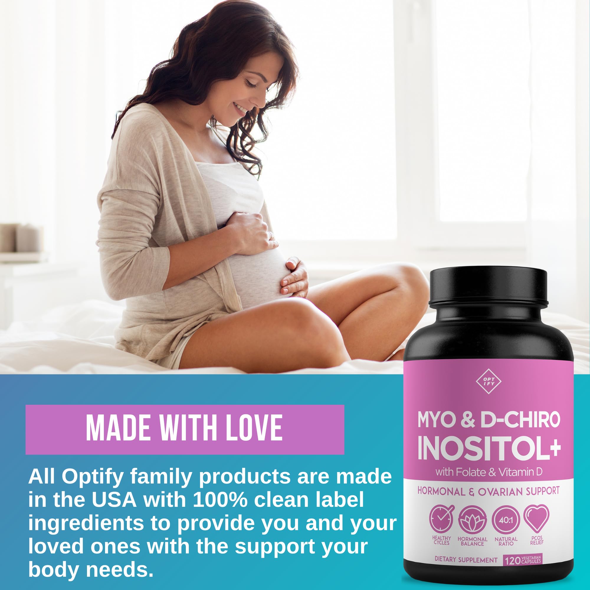 Premium Inositol Supplement - Myo-Inositol and D-Chiro Inositol Plus Folate and Vitamin Optify buy supplements canada