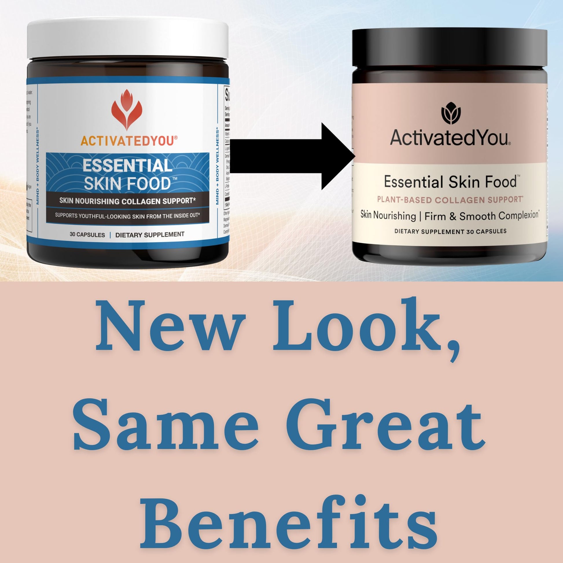 ACTIVATEDYOU Essential Skin Food, Advanced Skincare Collagen Elastin Support Supplement for Aging Skin, Helps Improve Appearance of Face Texture, Sagging w/Dermaval, Vitamin C (30 Count (Pack of 3)) ACTIVATEDYOU buy supplements canada