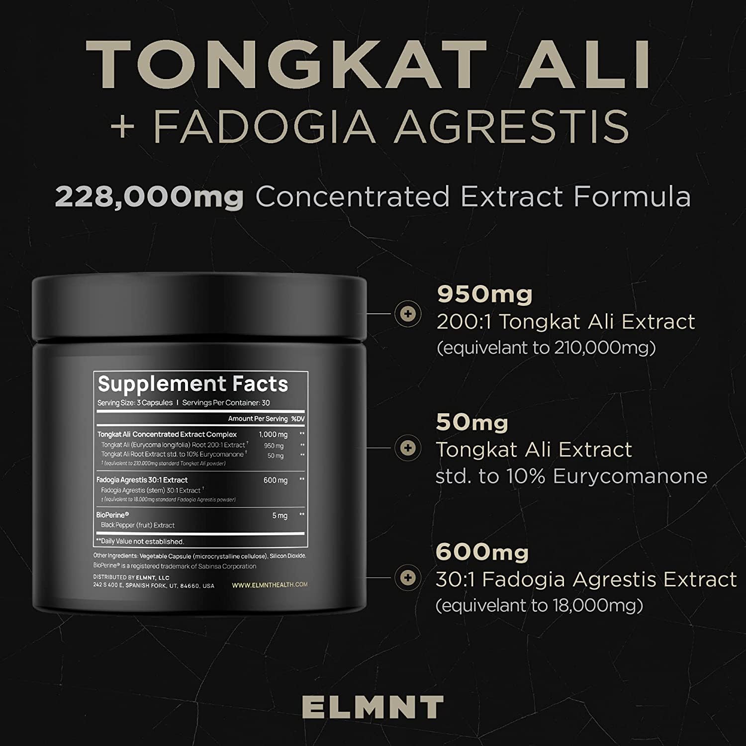 228,000mg 200x Strength Tongkat Ali for Men w. Fadogia Agrestis Extract - 10% Eurycomanone Longjack Highest Potency Fadogia Agrestis Tongkat Ali Supplement - Muscle Growth & Test Support Pills for Men TERRA ELMNT buy supplements canada