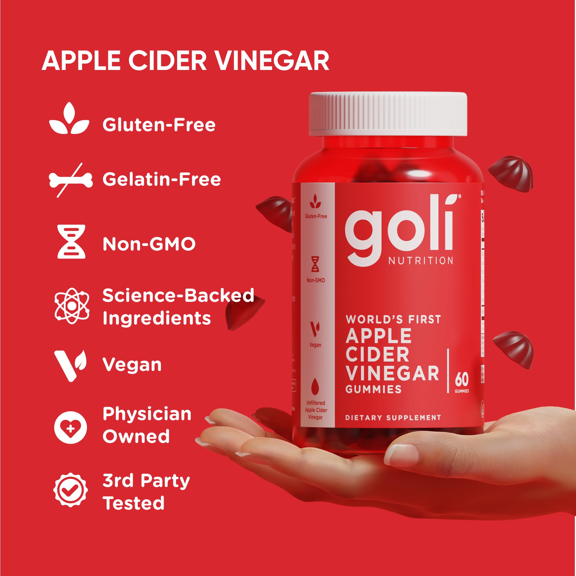 Goli Apple Cider Vinegar Gummies - Worlds First ACV Gummy with Vitamin B12, Beetroot & Pomegranate Goli buy supplements canada