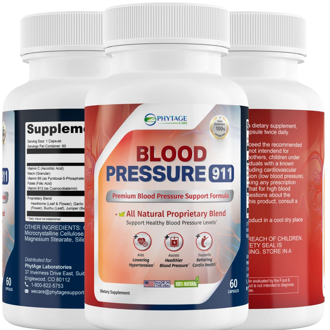 Phytage Labs Blood Pressure 911 Premium Supplement - BP Support Pills. 60 Capsules Phytage Labs buy supplements canada
