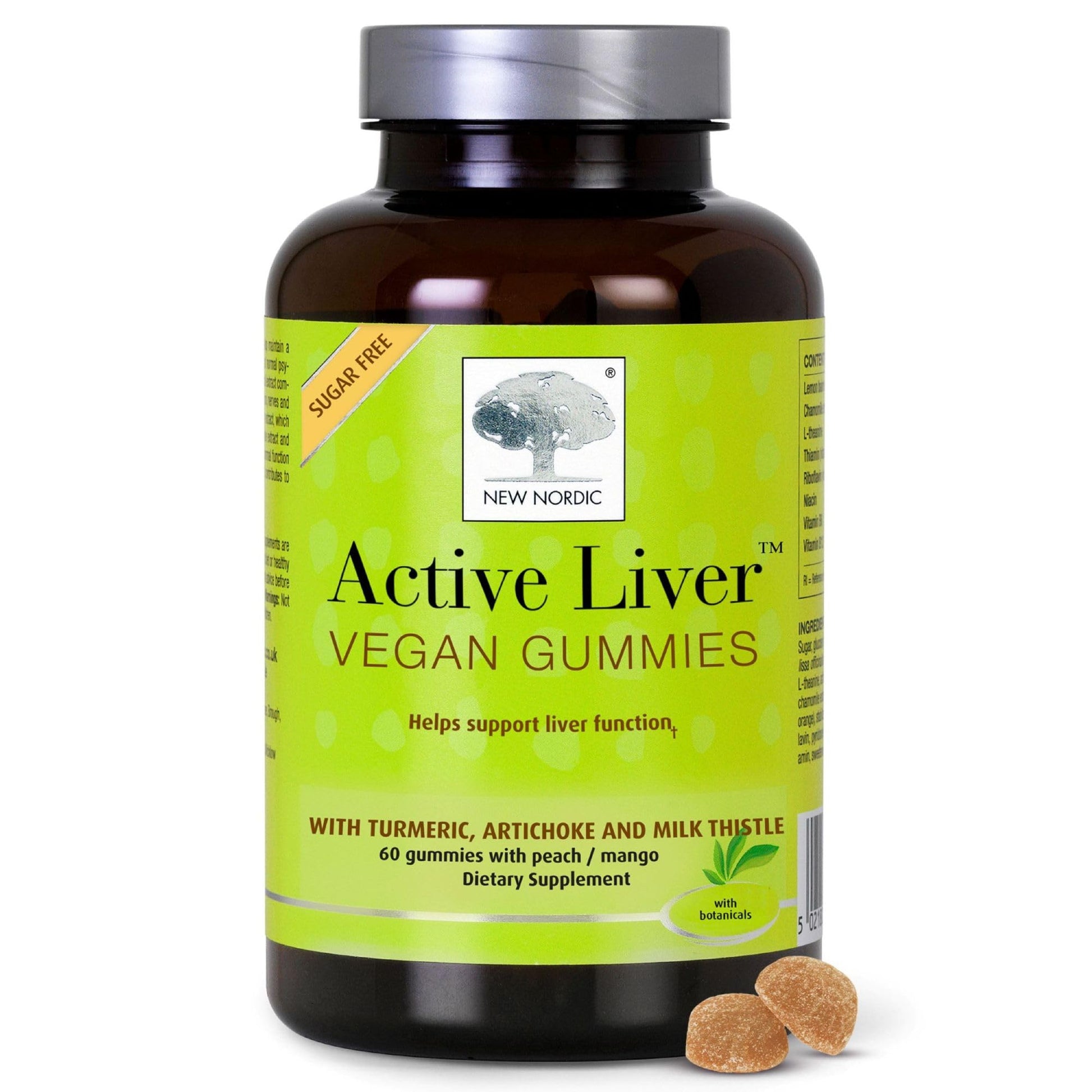 NEW NORDIC Active Liver Gummies, Milk Thistle, Artichoke & Turmeric Supplement, Natural Peach Mango Flavor, Sugar Free & Vegan, 60 Count (Pack of 1) NEW NORDIC buy supplements canada