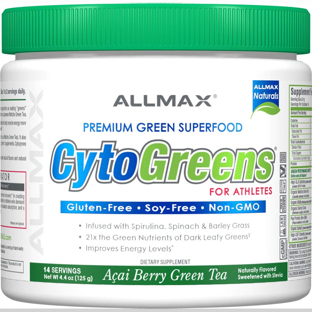 ALLMAX Naturals CytoGreens Super Greens Powder, Premium Green Superfood with Greens, Superfoods, Daily Greens Supplement, Acai Berry Green Tea, 14 Servings ALLMAX buy supplements canada