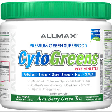 ALLMAX Naturals CytoGreens Super Greens Powder, Premium Green Superfood with Greens, Superfoods, Daily Greens Supplement, Acai Berry Green Tea, 14 Servings ALLMAX buy supplements canada