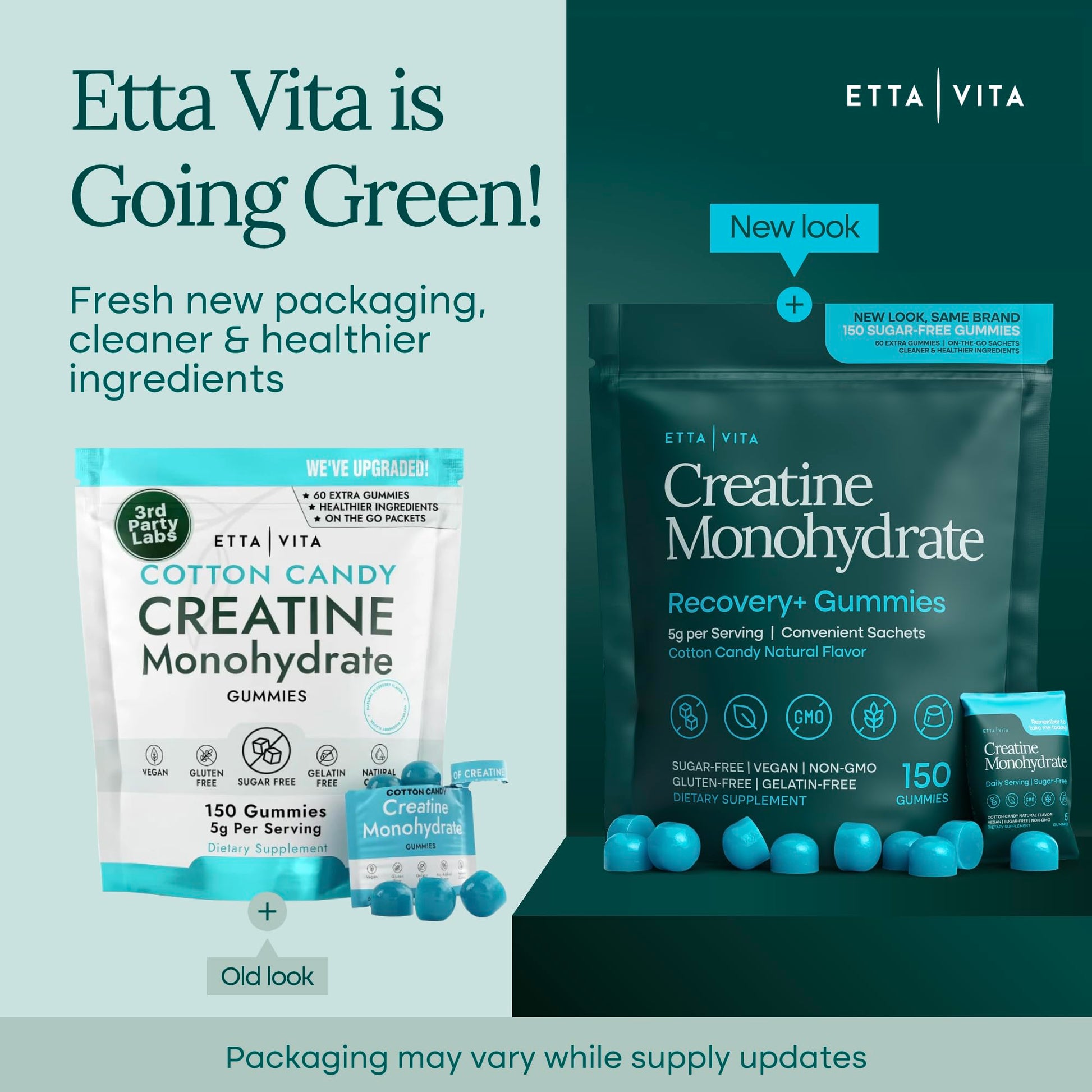 Sugar-Free Creatine Monohydrate Gummies (5g Per Packet) - Potent Creatine Gummies for Men & Women, Supplement for Muscle Support, Cognitive Function - Non-GMO, Gluten-Free, Mucuna Pruriens Etta Vita buy supplements canada