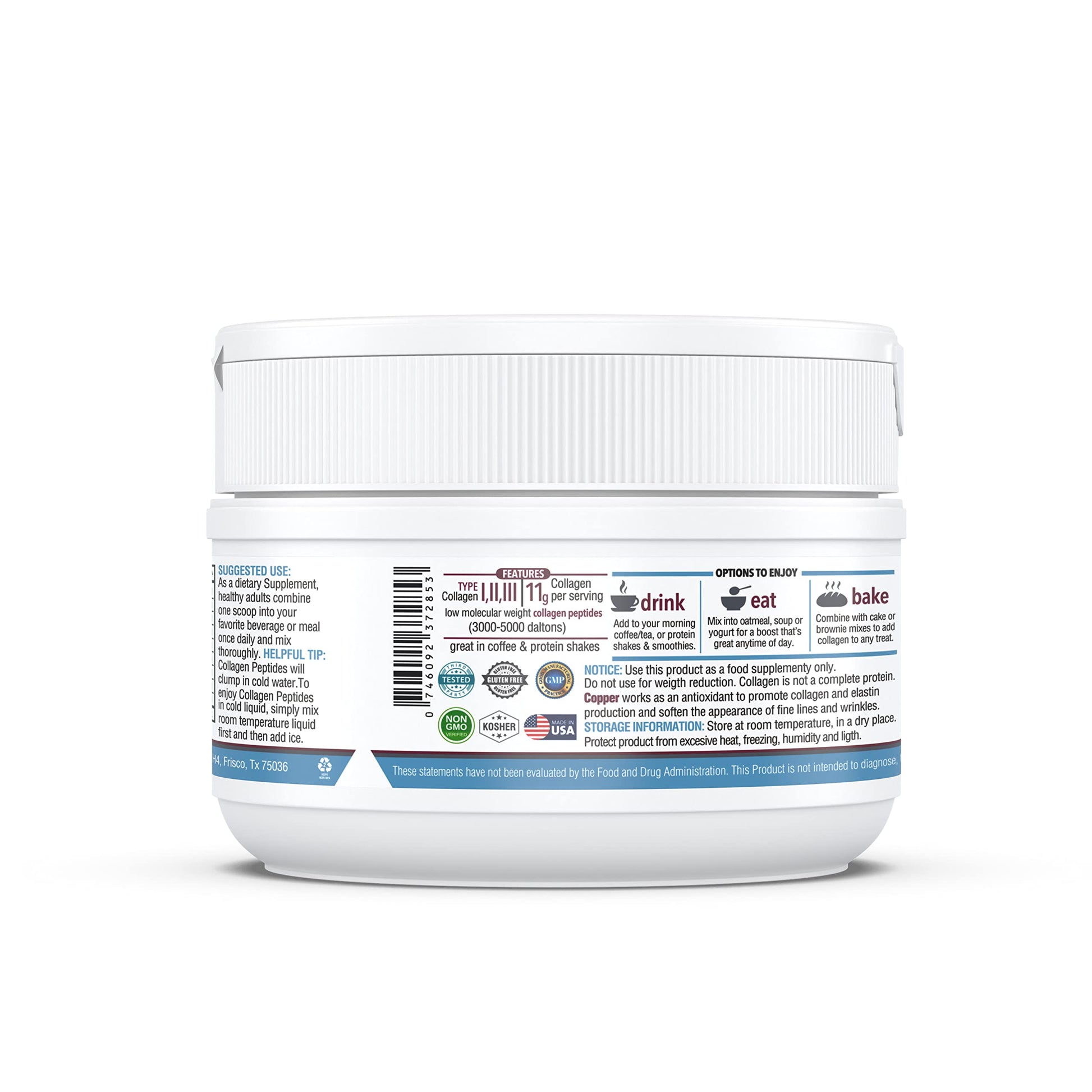 KAPPA NUTRITION Collagen Type I, II, III, 6 Billion Probiotic Acid Resistance, Hyaluronic Acid, Vitamin C, Biotin, Copper and MCT Oil, Beautiful Hair, Nails, & Skin, Collagen Peptides 9 in 1 (11.9oz) KAPPA NUTRITION buy supplements canada