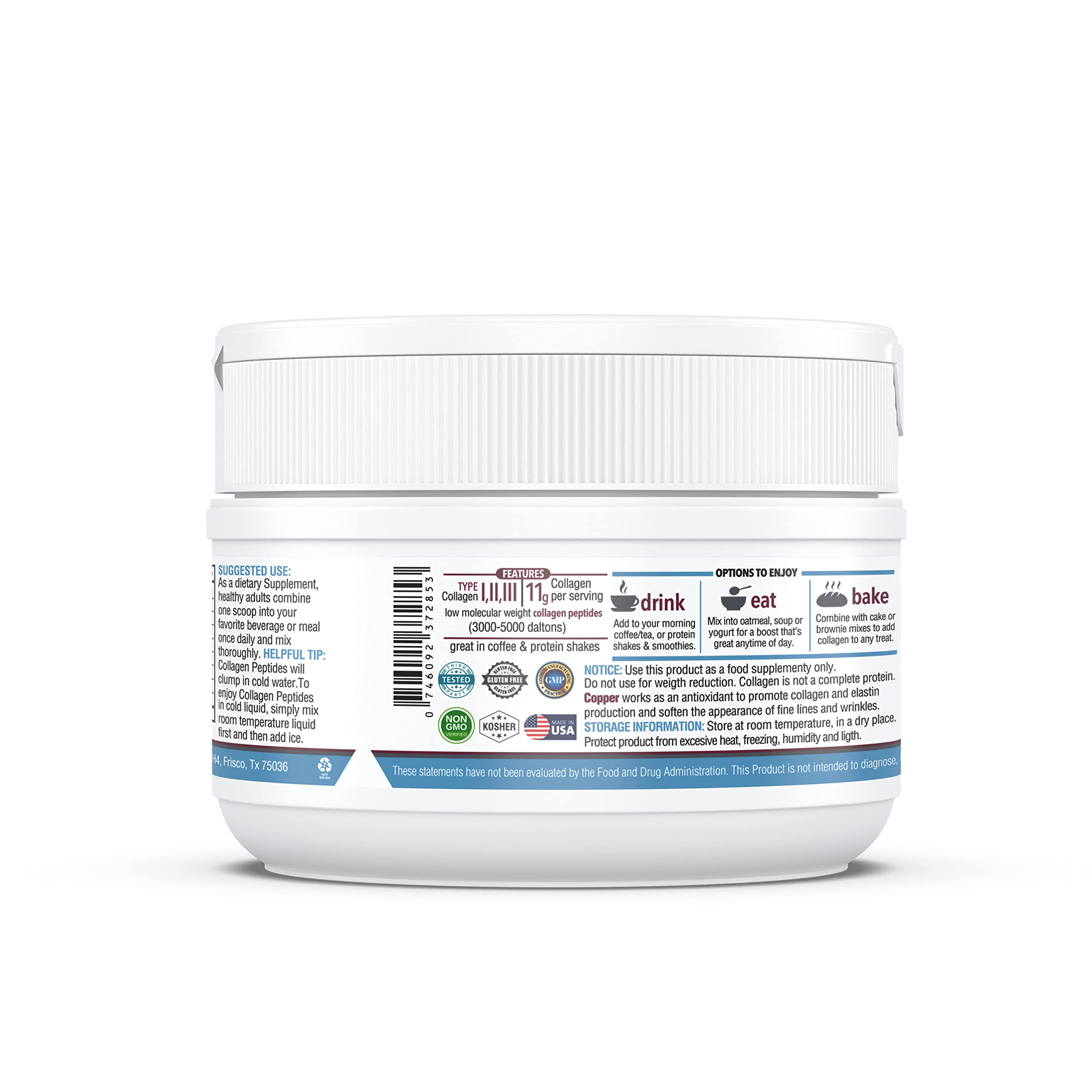 KAPPA NUTRITION Collagen Type I, II, III, 6 Billion Probiotic Acid Resistance, Hyaluronic Acid, Vitamin C, Biotin, Copper and MCT Oil, Beautiful Hair, Nails, & Skin, Collagen Peptides 9 in 1 (11.9oz) KAPPA NUTRITION buy supplements canada