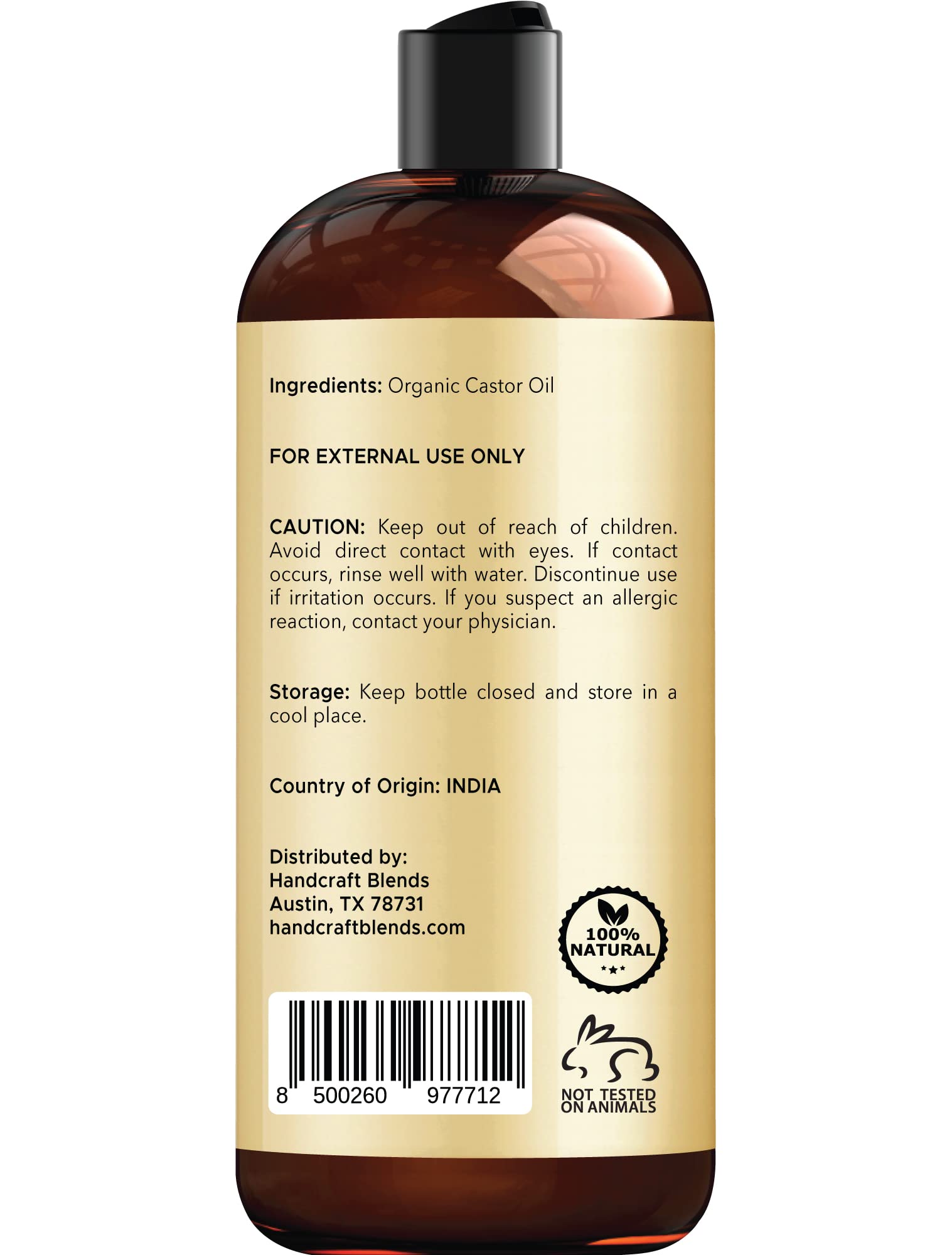 Handcraft Blends Organic Castor Oil for Hair Growth, Eyelashes and Eyebrows - 100% Pure Handcraft Blends buy supplements canada
