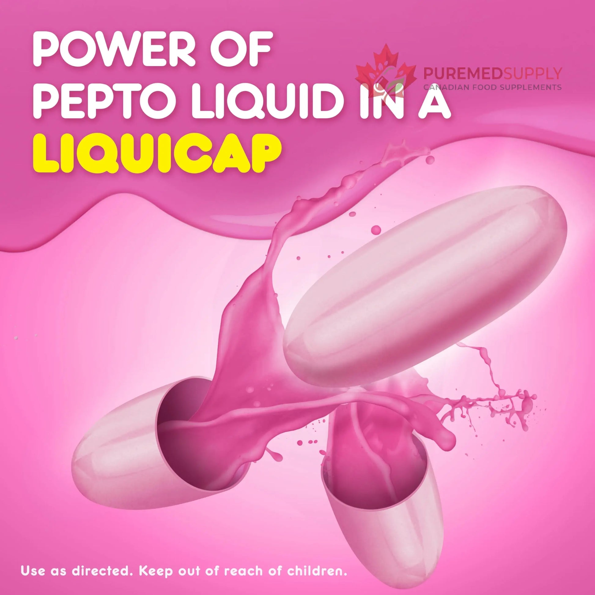 Pepto Bismol Liquicaps, Upset Stomach Relief, Nausea Relief, Heartburn Relief, Indigestion Relief, Anti Diarrhea Medication for Adults - 5 Symptom Fast Relief, No Flavor, 48 ct Pepto Bismol buy supplements canada