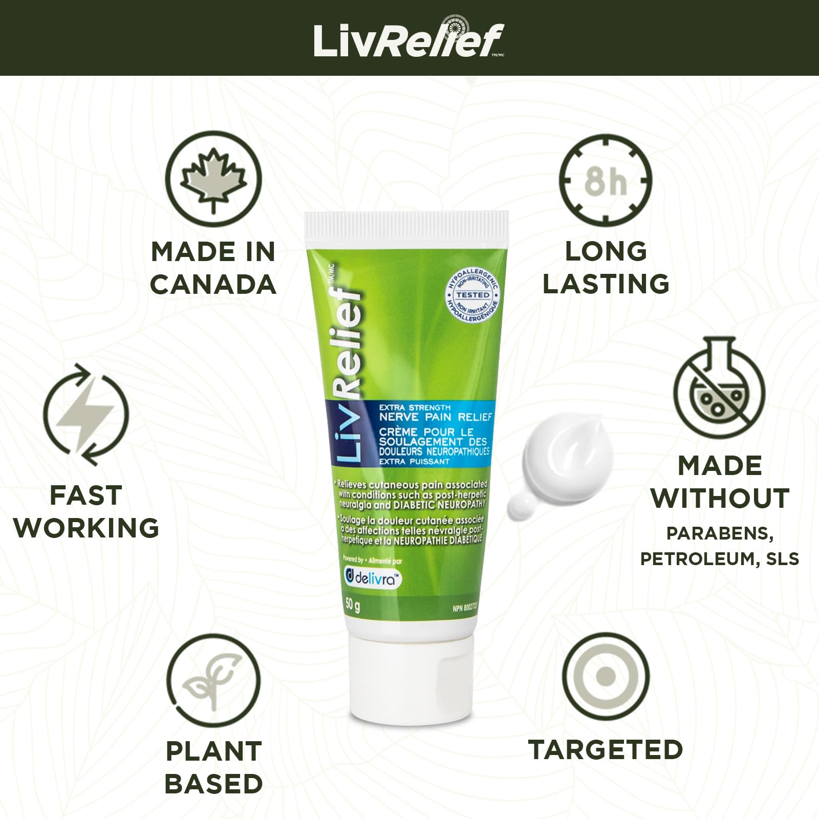 LivRelief Nerve Pain Relief Extra Strength - 50g LivRelief buy supplements canada