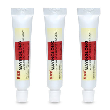 Mayinglong Musk Hemorrhoids Ointment (3 x 10g Tubes), 30g - Maximum Strength Formula for Hemorrhoidal Fast Relief, Soothes Itching, Burning & Discomfort - Fast-Acting Treatment to Shrink Swelling Mayinglong buy supplements canada