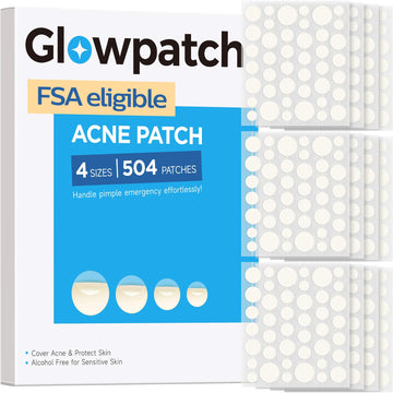 Glowpatch Pimple Patches for Face (504 Count), FSA Eligible Acne Patch Bulk, Zit Stickers 4 Sizes, Hydrocolloid Spot Stickers Glowpatch buy supplements canada