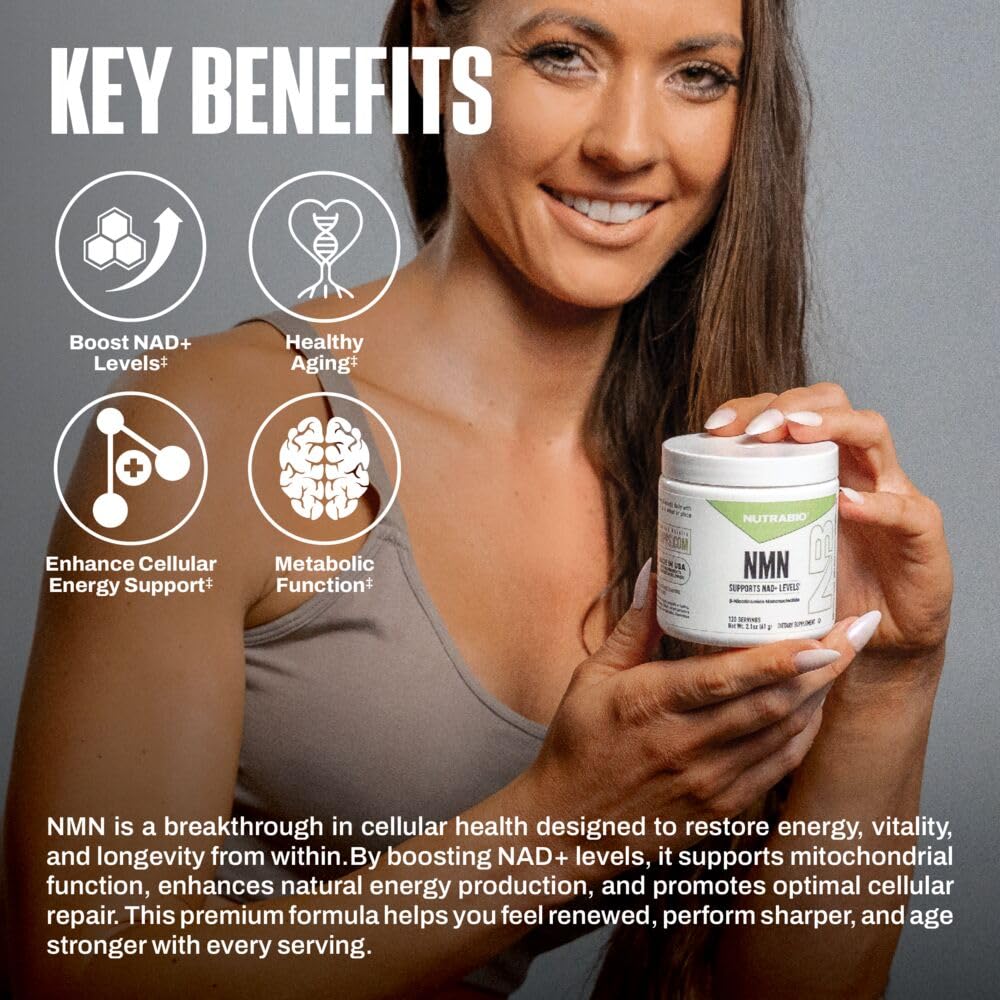 NutraBio NMN - NAD Supplement, Longevity Support, Boost NAD Levels, Increase Cellular Energy, Brain Health, Healthy Aging- 120 Servings NutraBio buy supplements canada