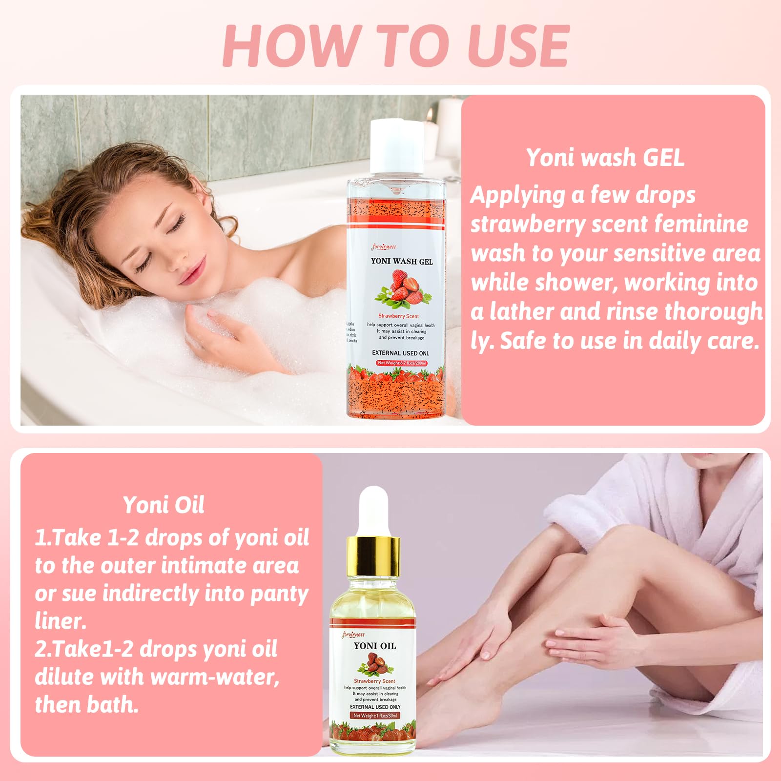 Yoni Wash Yoni Oil Yoni Bar Soap for Women PH Balance, Strawberry Body Oil, Feminine Wash forvirness buy supplements canada