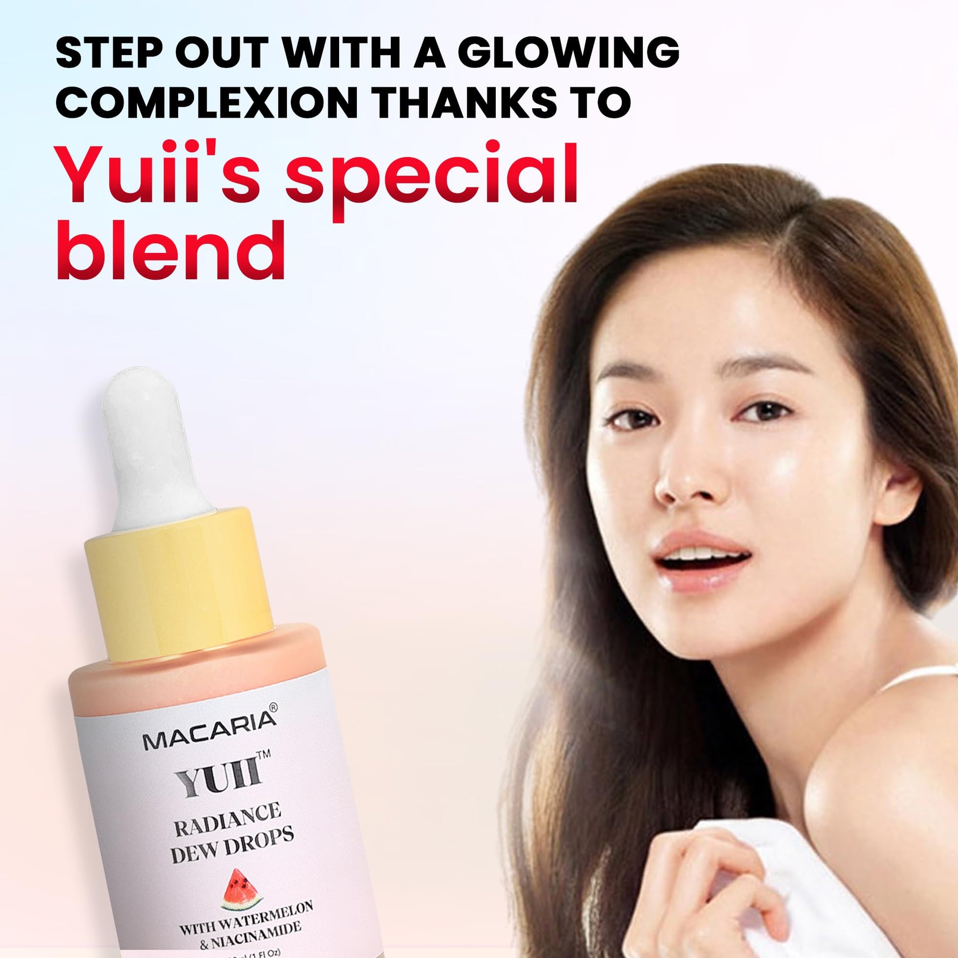 Yuii Niacinamide Serum Dew Drops - Face Moisturizer with Watermelon Fruit Extract - Glow Drops for Skincare and Makeup - Hydrating Formula for Radiant Skin - Pink Finish for Women & Girls MACARIA buy supplements canada