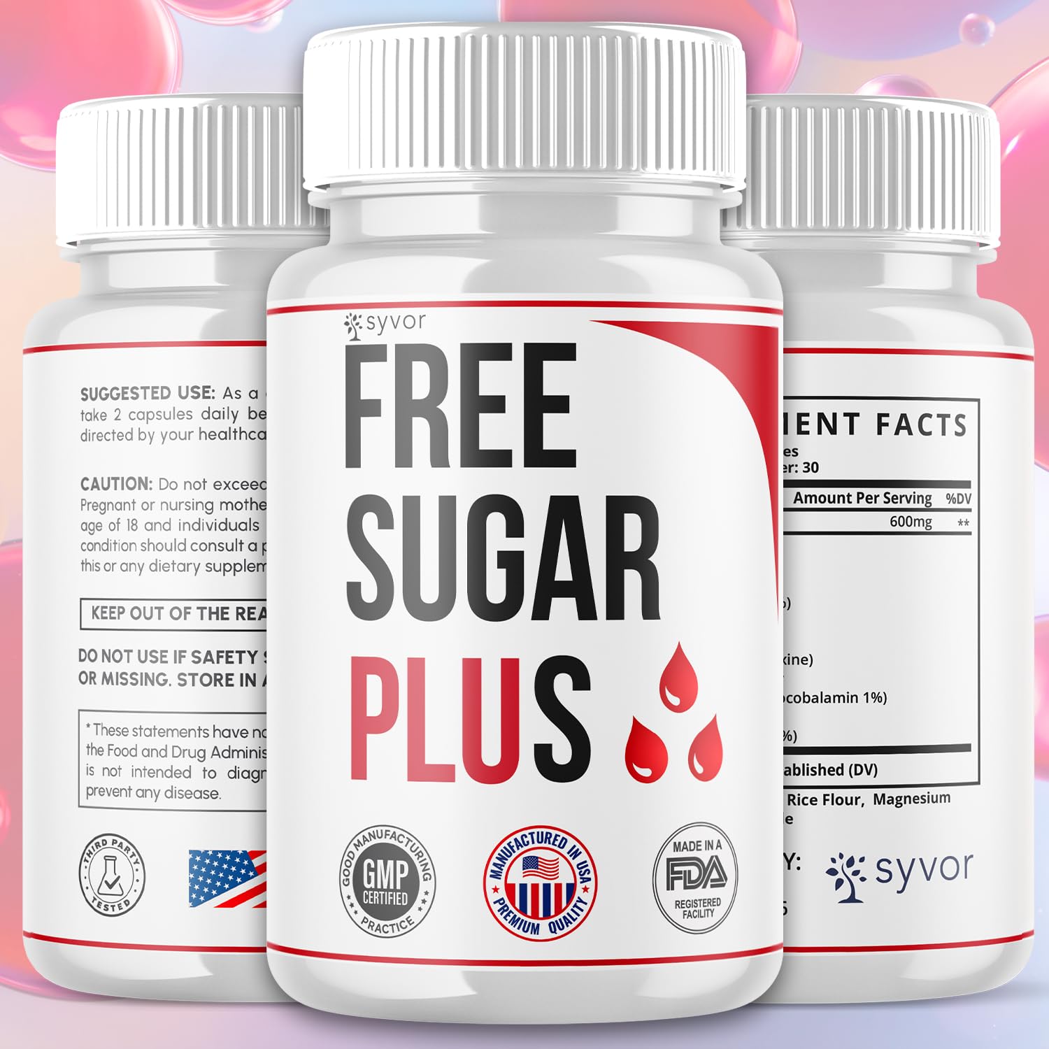 Free Sugar Plus Capsules, Official FreeSugar Plus Blood Health Support Pills With All Natural Ingredients, Free Sugar Plus Advanced Wellness Support with Premium Vitamins for Women & Men (60 Capsules) Syvor buy supplements canada