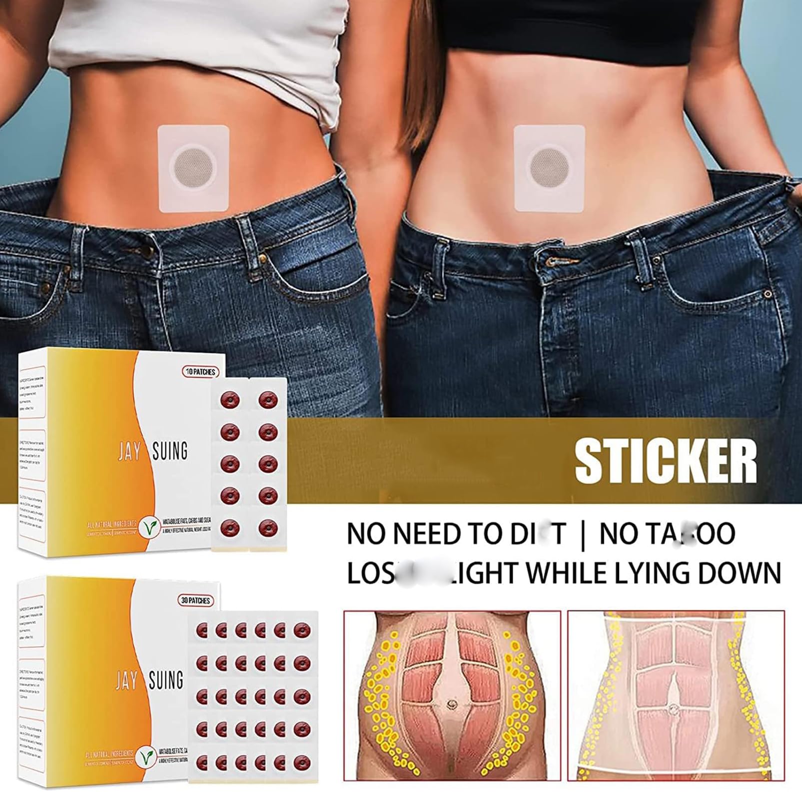 30Pcs Belly Patch, Waterproof Stickers for Women Girls, Natural Belly Sticker for Women and Men Rosarden buy supplements canada