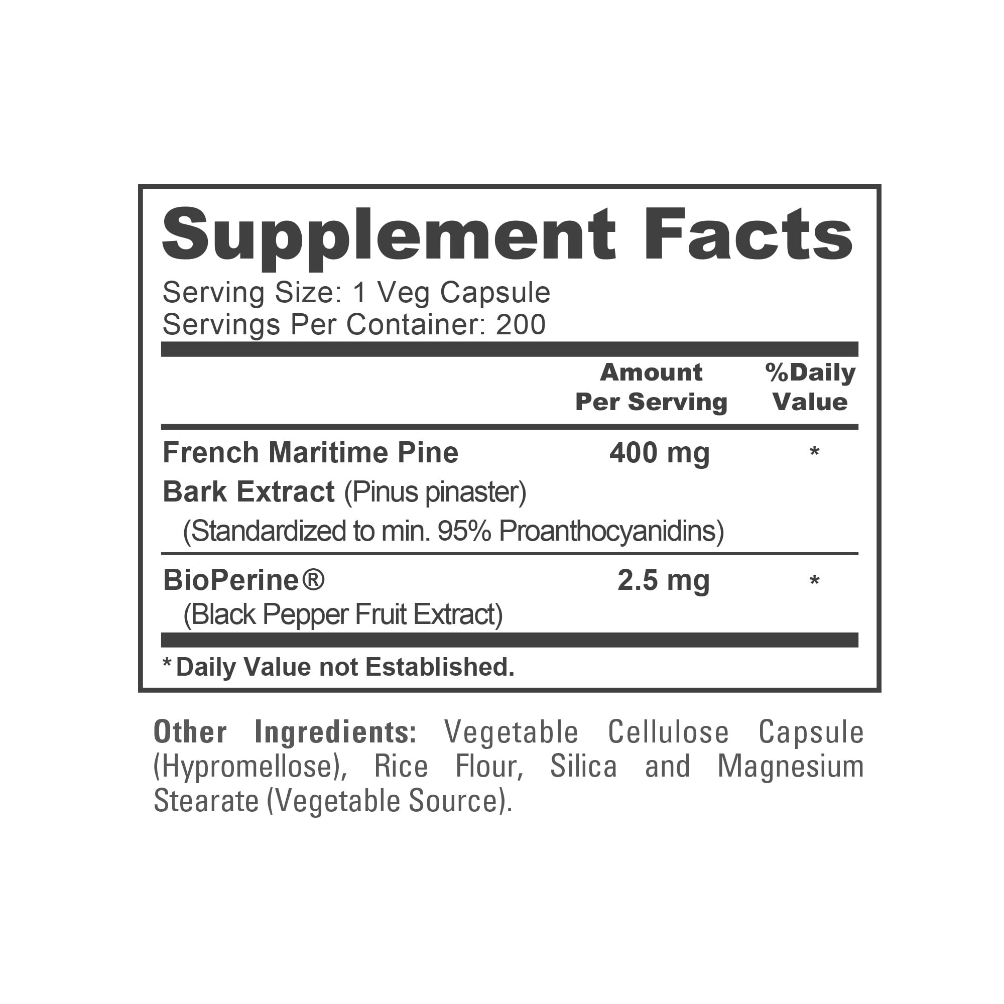 NusaPure French Maritime Pine Bark Extract 400mg per Veggie Caps 200-Day Supply Bioperine Non-GMO Vegan NusaPure buy supplements canada