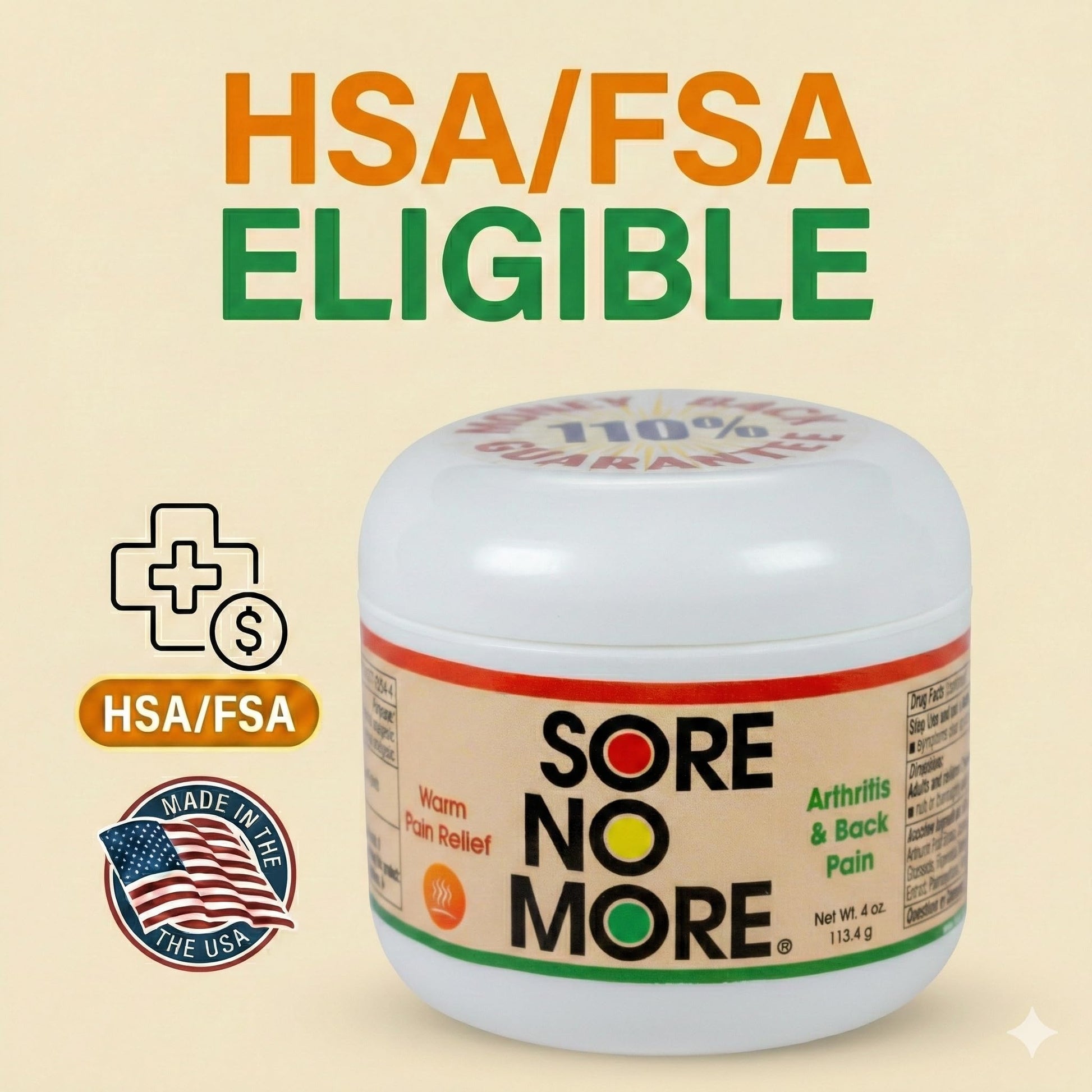 Sore No More Warm Arthritis Pain Relief Cream – Targeted Reliever for Back, Neck, Hands & Feet – Soothing & Fast-Acting Formula for Aches and Pains – Non-Greasy with Orange Aroma – 4 oz Sore No More buy supplements canada