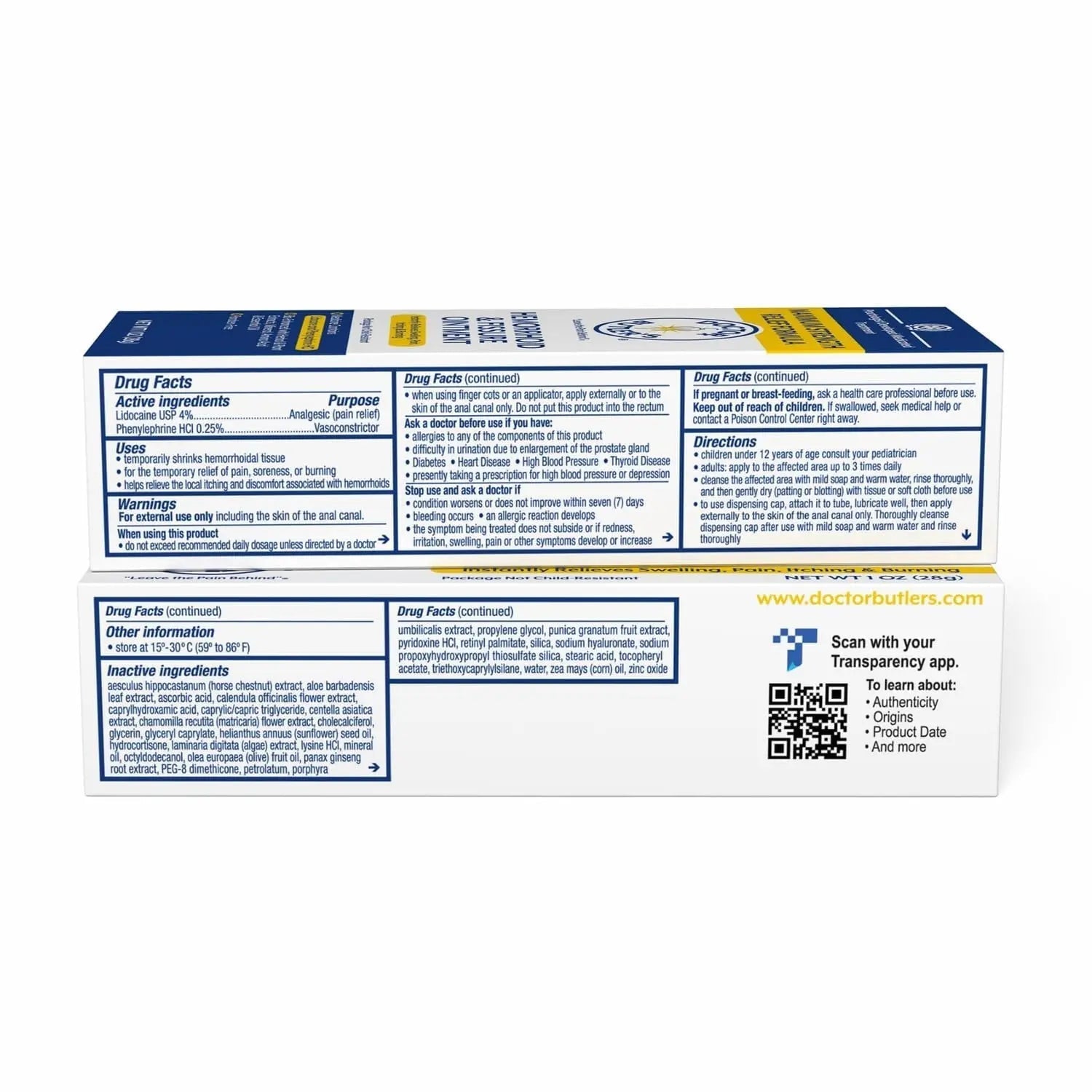 Doctor Butler’s Hemorrhoid & Fissure Ointment – Hemorrhoid Treatment and Hemorrhoid Cream with Lidocaine and Phenylephrine HCI for Fast Acting Relief of Pain, Swelling, Discomfort, and Itching (1 oz.) Doctor Butler's buy supplements canada