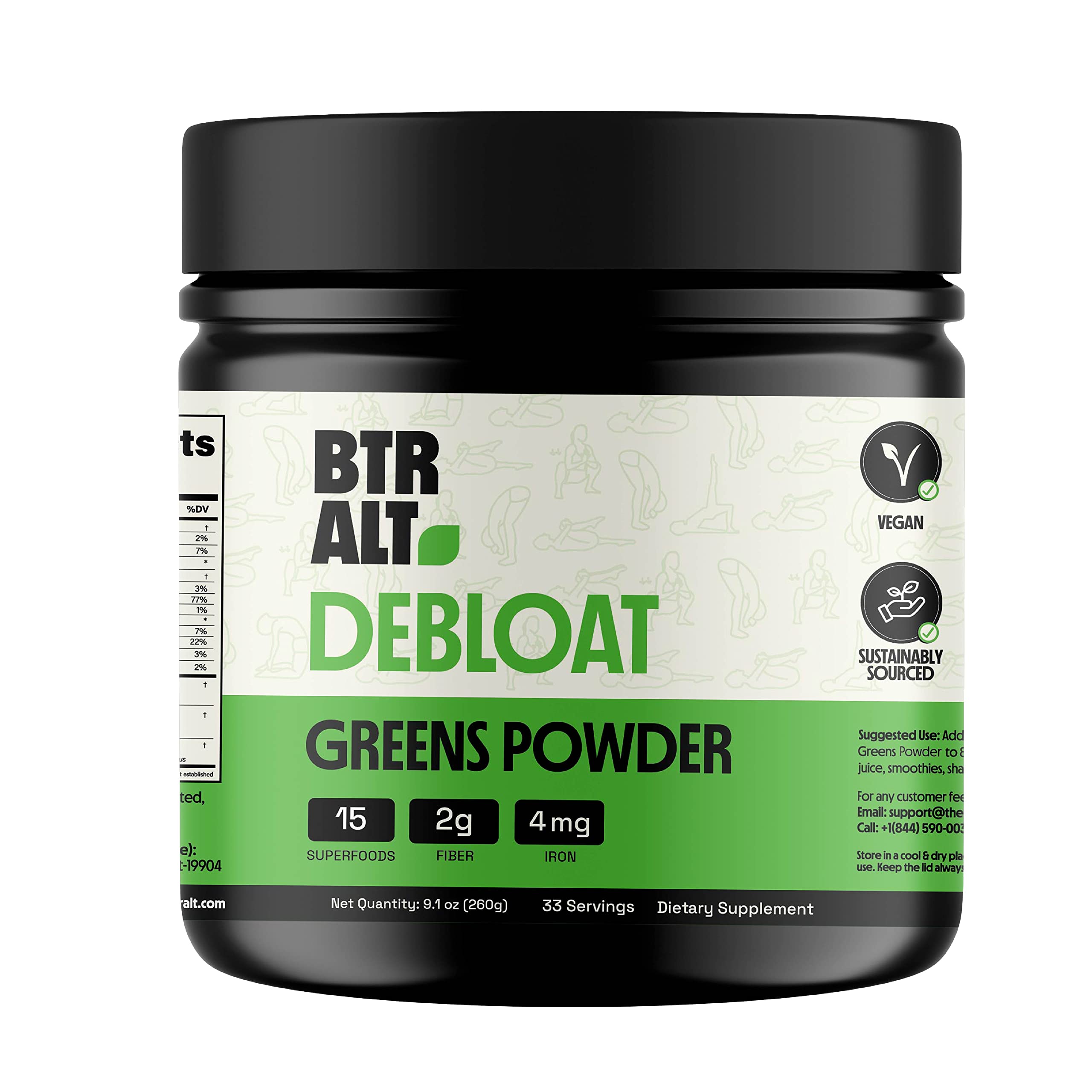 Better Alt Greens Powder, Helps Reduce Bloating, 15 Super Greens- Blend of Spirulina Better Alt buy supplements canada