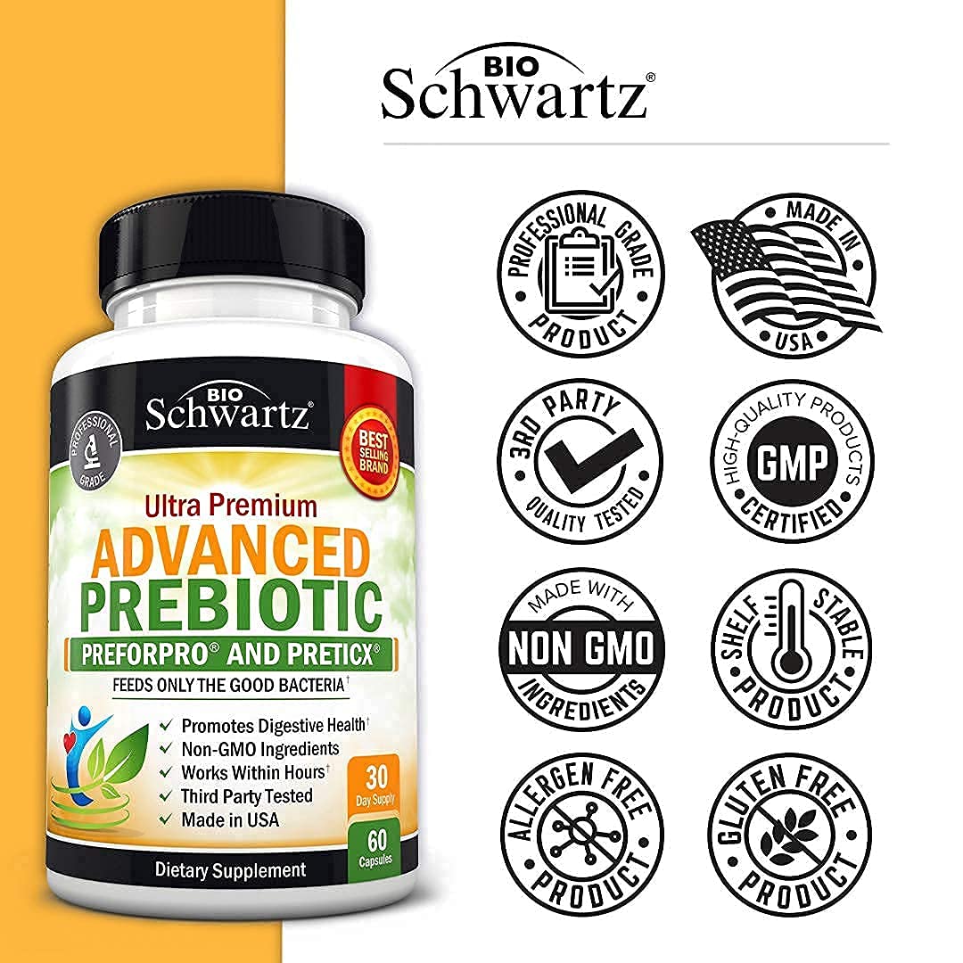 Prebiotics for Advanced Gut Health - Immune System Support & Dietary Fiber BioSchwartz buy supplements canada