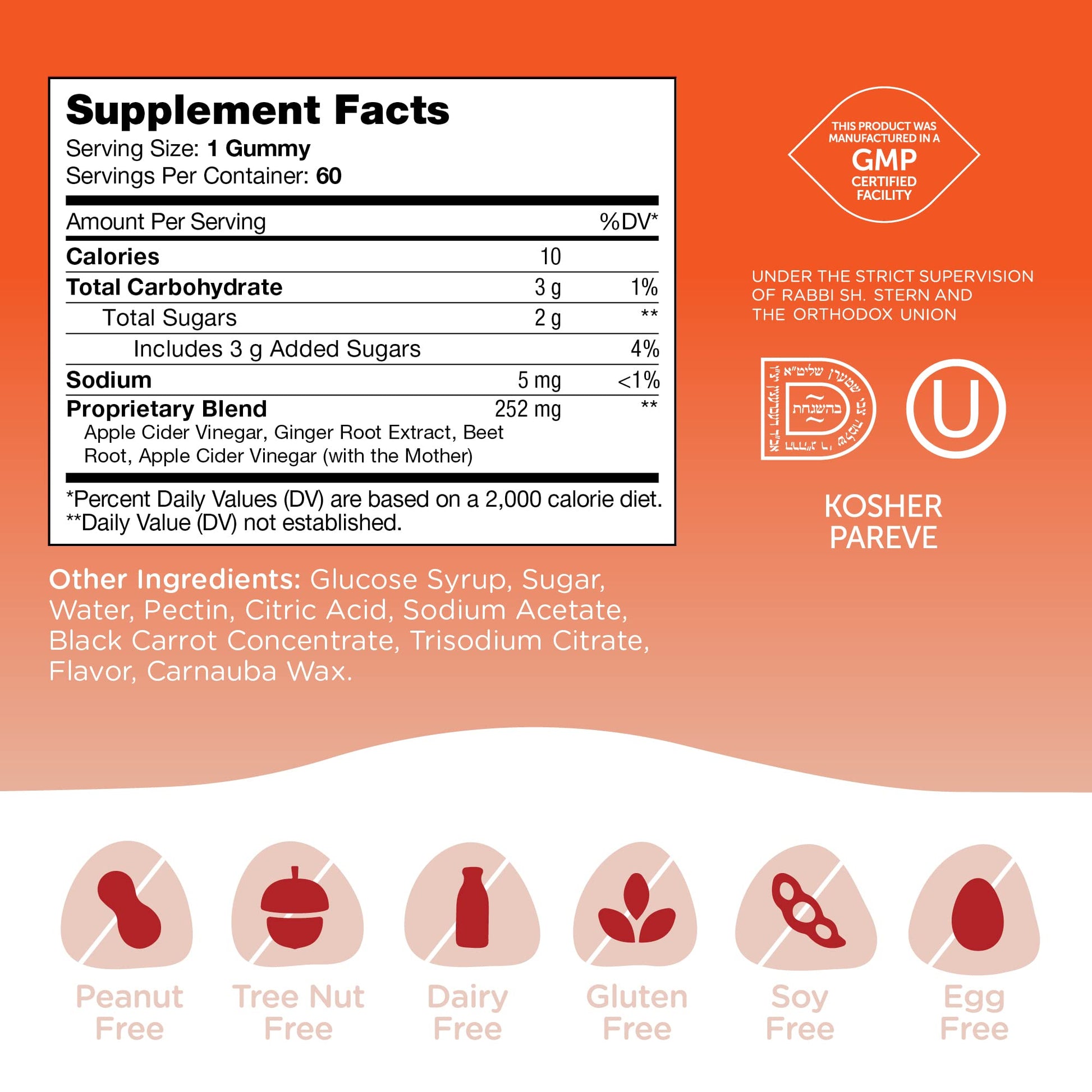 Zahler - Apple Cider Vinegar Gummies Kosher & Delicious ACV for Women Men Raw Zahler buy supplements canada