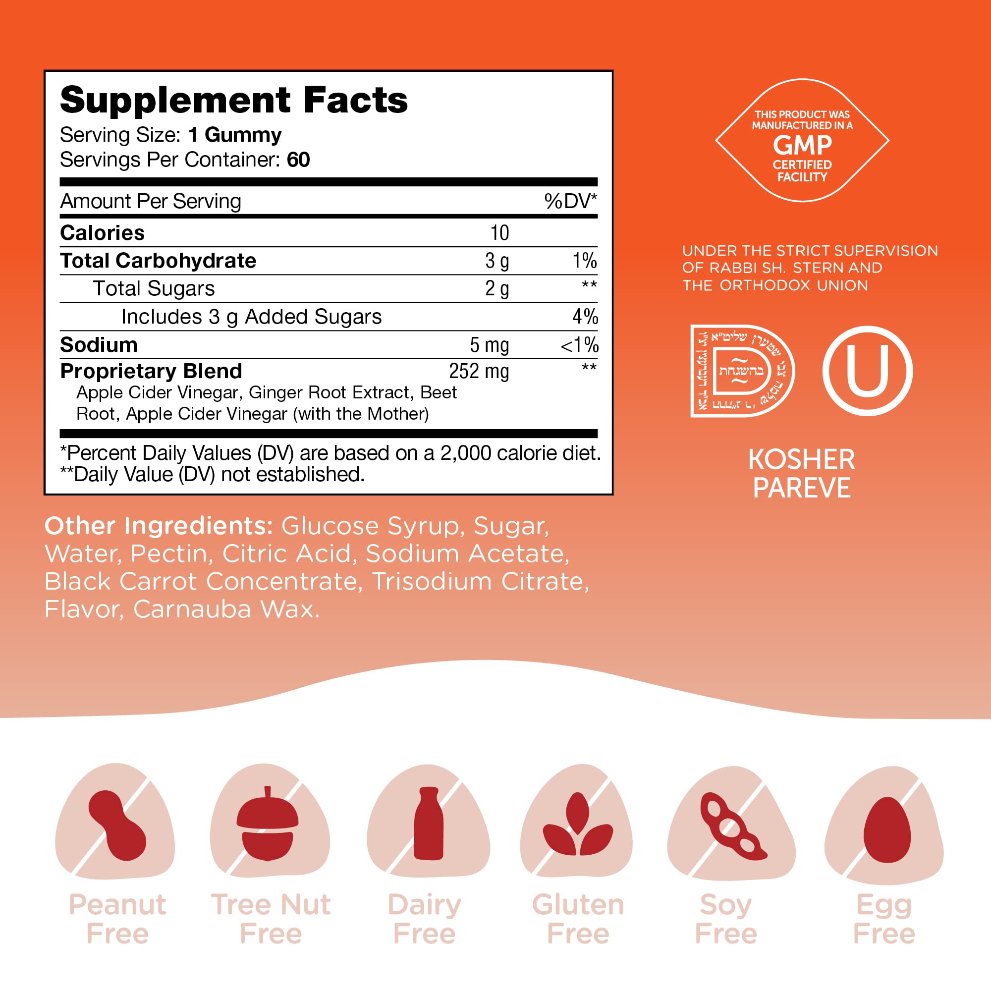 Zahler - Apple Cider Vinegar Gummies Kosher & Delicious ACV for Women Men Raw Zahler buy supplements canada
