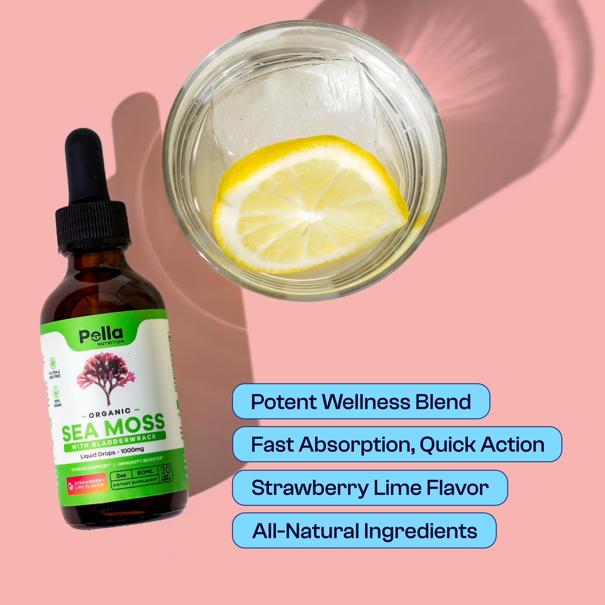 Organic Sea Moss Drops - 1000mg Irish Sea Moss - 4X Stronger than Sea Moss Gel Pella Nutrition buy supplements canada