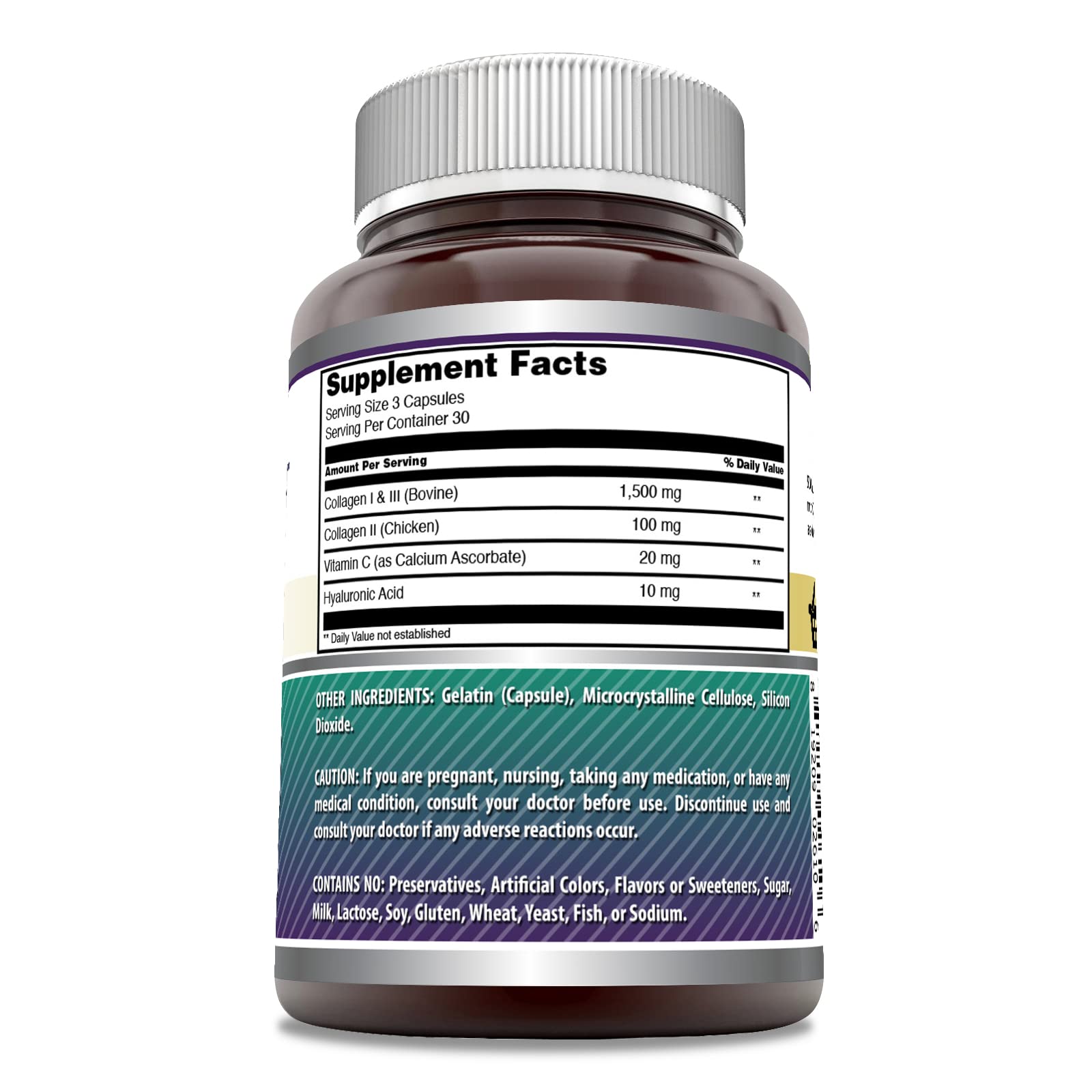 Amazing Formulas Advanced Collagen Supplement | Collagen Type I, II & III with Vitamin C & Hyaluronic | 1600 Mg Per Serving | 90 Capsules | Non-GMO | Gluten-Free | Made in USA Amazing Nutrition buy supplements canada