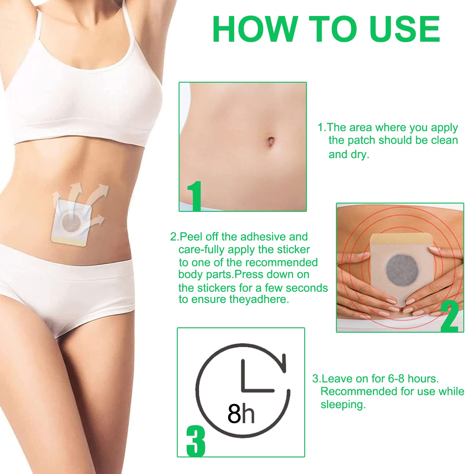 Bubchen Mugwort Belly Patch,30Pcs Natural Wormwood Essence and 30Pcs Belly Sticker BURWSEKK buy supplements canada