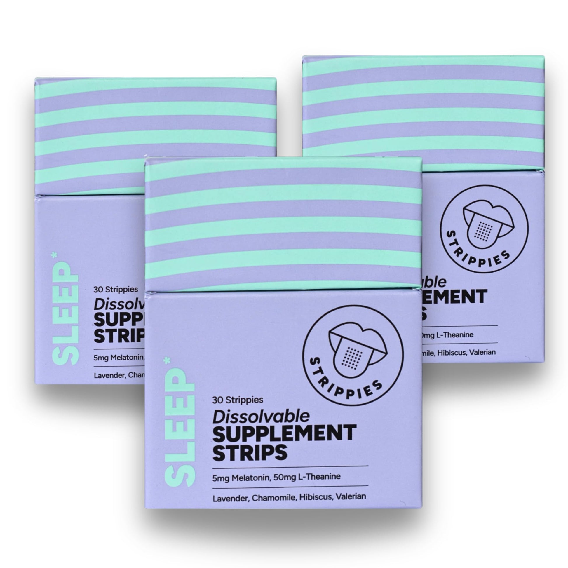 STRIPPIES Dissolvable Sleep Strips – Fast-Acting Melatonin 5mg with L-Theanine, Lavender, Chamomile, Hibiscus & Valerian – Natural Cranberry Flavor – 90 Strips STRIPPIES buy supplements canada