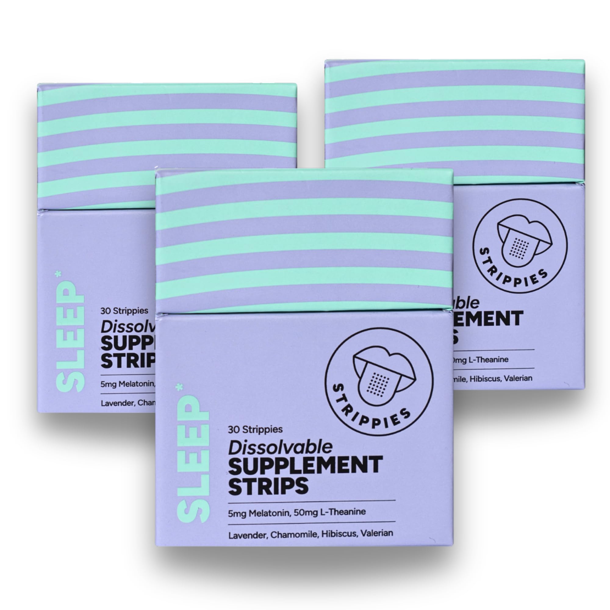 STRIPPIES Dissolvable Sleep Strips – Fast-Acting Melatonin 5mg with L-Theanine, Lavender, Chamomile, Hibiscus & Valerian – Natural Cranberry Flavor – 90 Strips STRIPPIES buy supplements canada