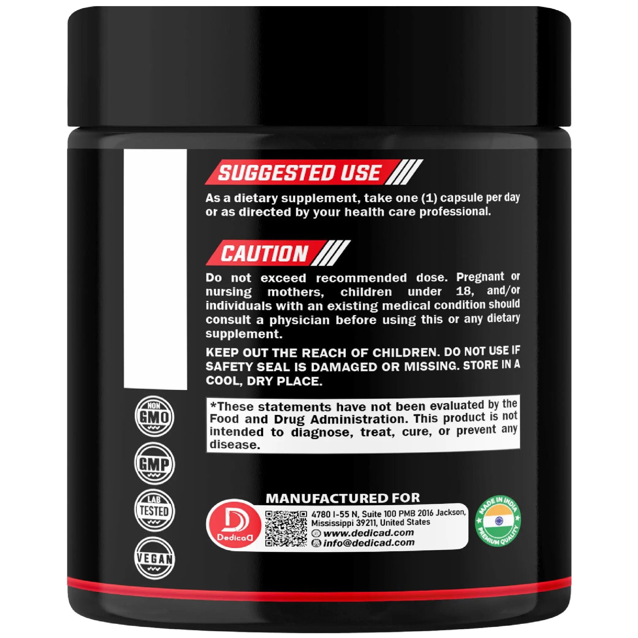 DEDICAD Akkermansia Probiotic for Increases GLP-1 - Contains Inulin, Bacillus Coagulans, Lactobacillus Acidophilus & Chromium - 60 Days Supply - 60 Capsules DEDICAD buy supplements canada