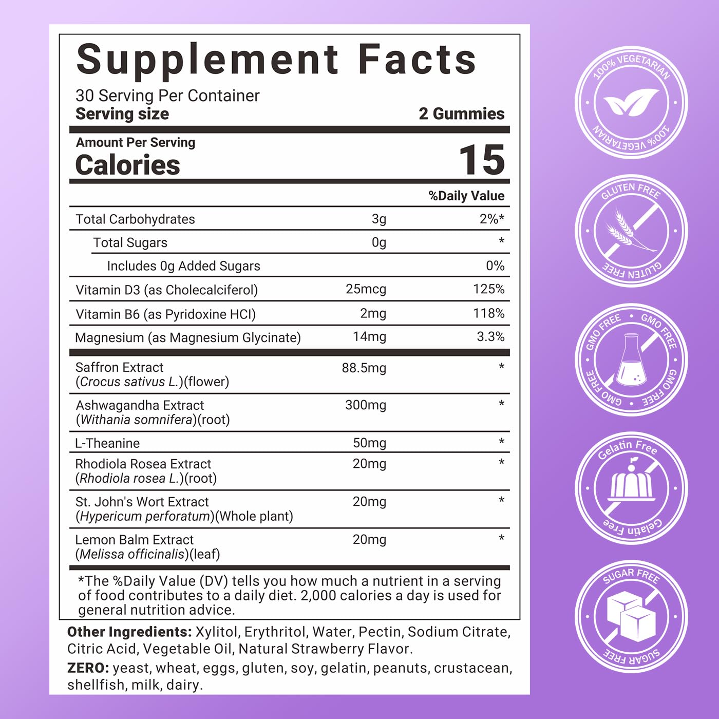 Svovita Saffron Supplements Gummies with Saffron Extract, Sugar Free 60 Count Svovita buy supplements canada