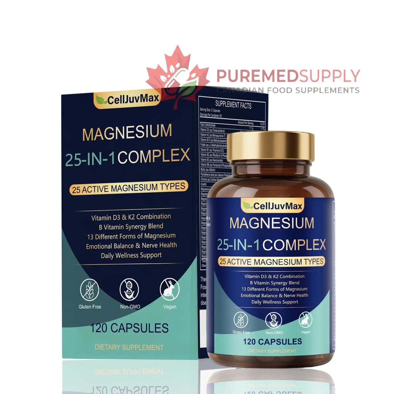 25-in-1 Magnesium Complex | Multi-Form Absorbable Blend for Daily Nutritional Support, 120 Vegan Caps (1) PBZPBZ buy supplements canada