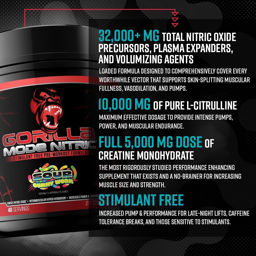 Gorilla Mode Nitric Upgraded Stimulant Free Pre-Workout – Best Tasting and Most Effective Stimulant Free Pre-Workout/Massive Pumps · Vasodilation · Power / 768 Grams (Rocket Frost) Gorilla Mind buy supplements canada