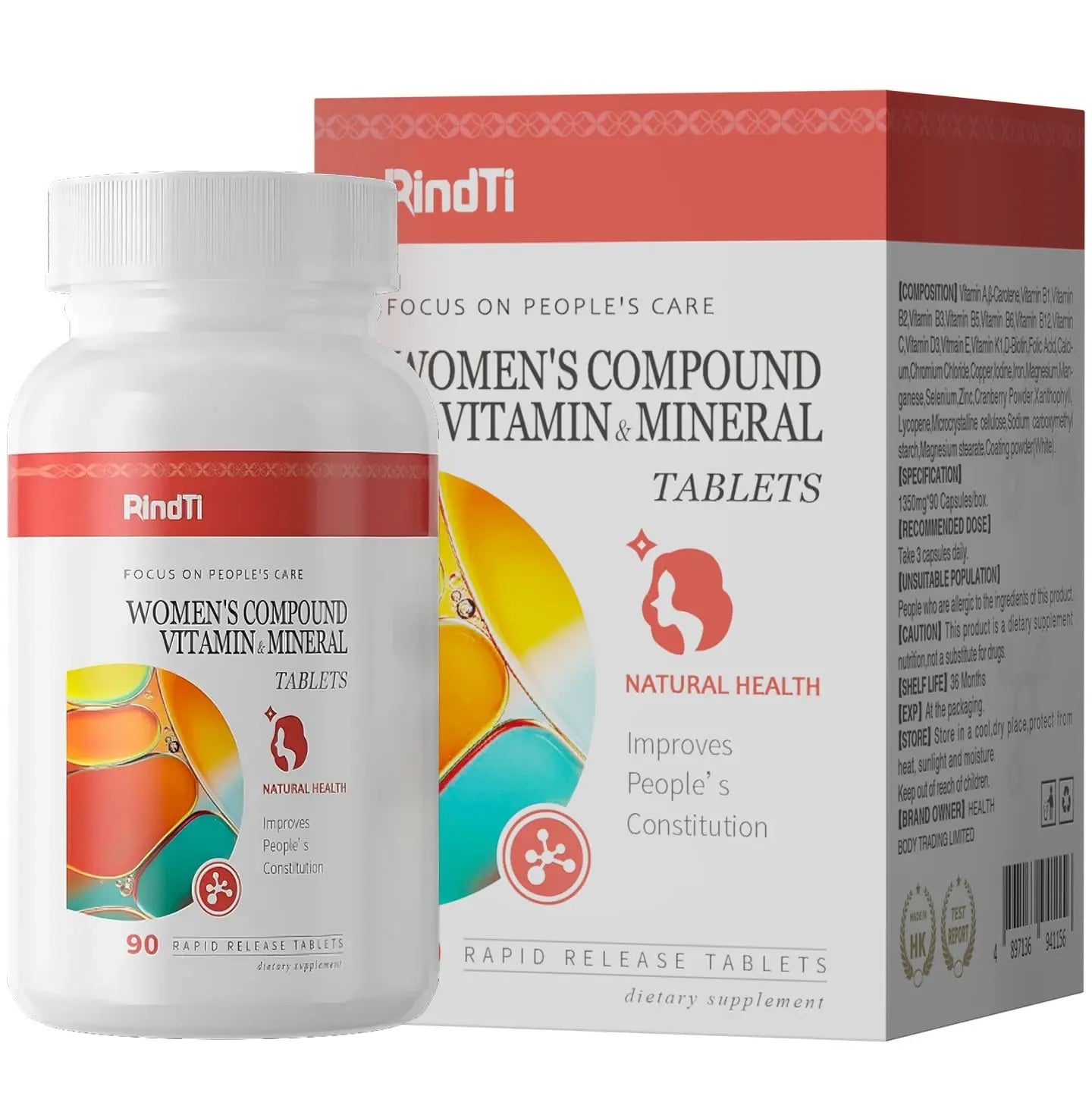 RindTi Multivitamin for Women 50+, Daily Women 50+ Multi-Vitamin with Vitamins A, B,C, E for Energy, & Bone & Immune & Skin& Hair Support, 90 ct RindTi buy supplements canada