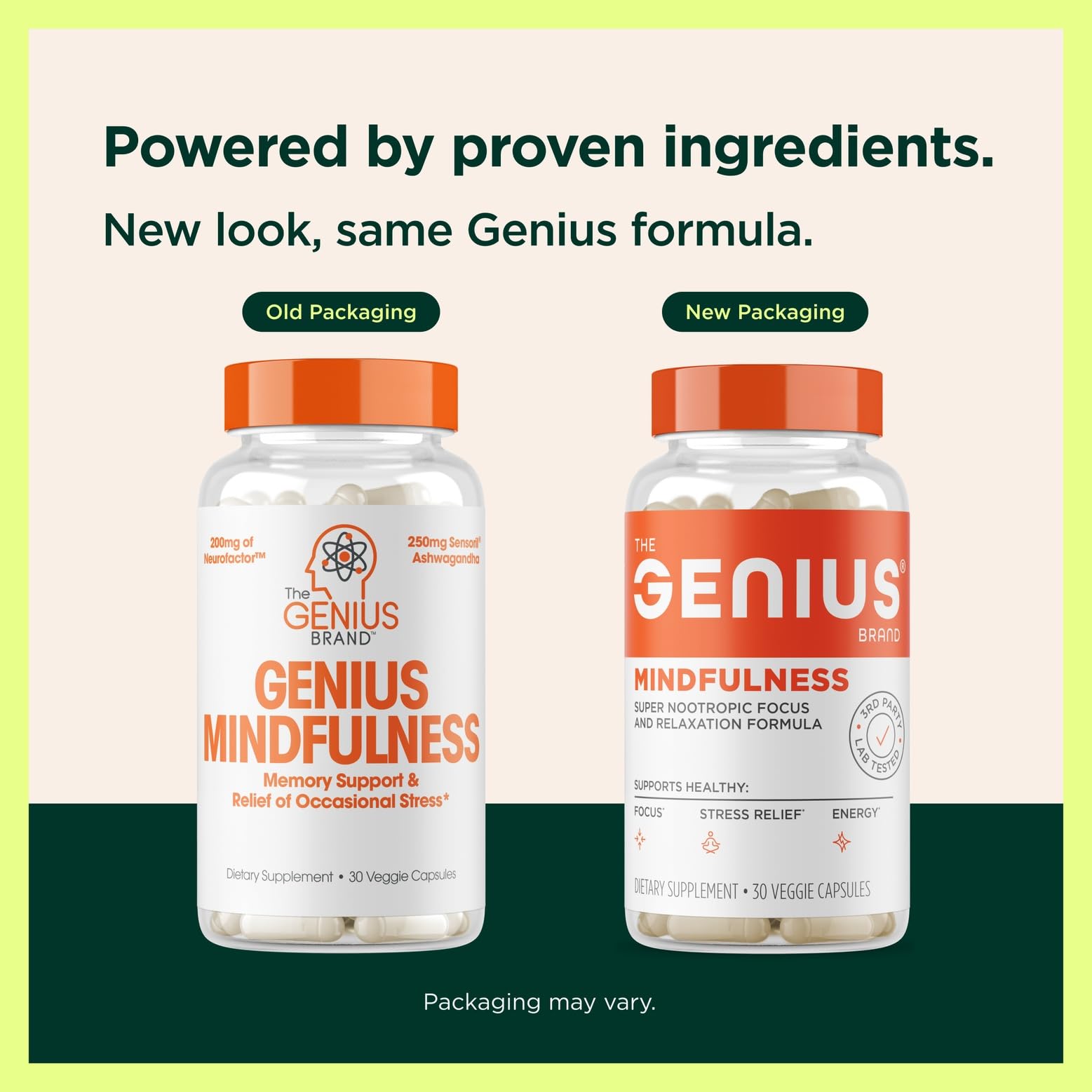 The Genius Brand Genius Mindfulness - Brain Health Supplement - Supports Healthy Mindsets - Calm, Energy, Memory & Focus Support - Ashwagandha, NeuroFactor & More - 30 Veggie Pills The Genius Brand buy supplements canada