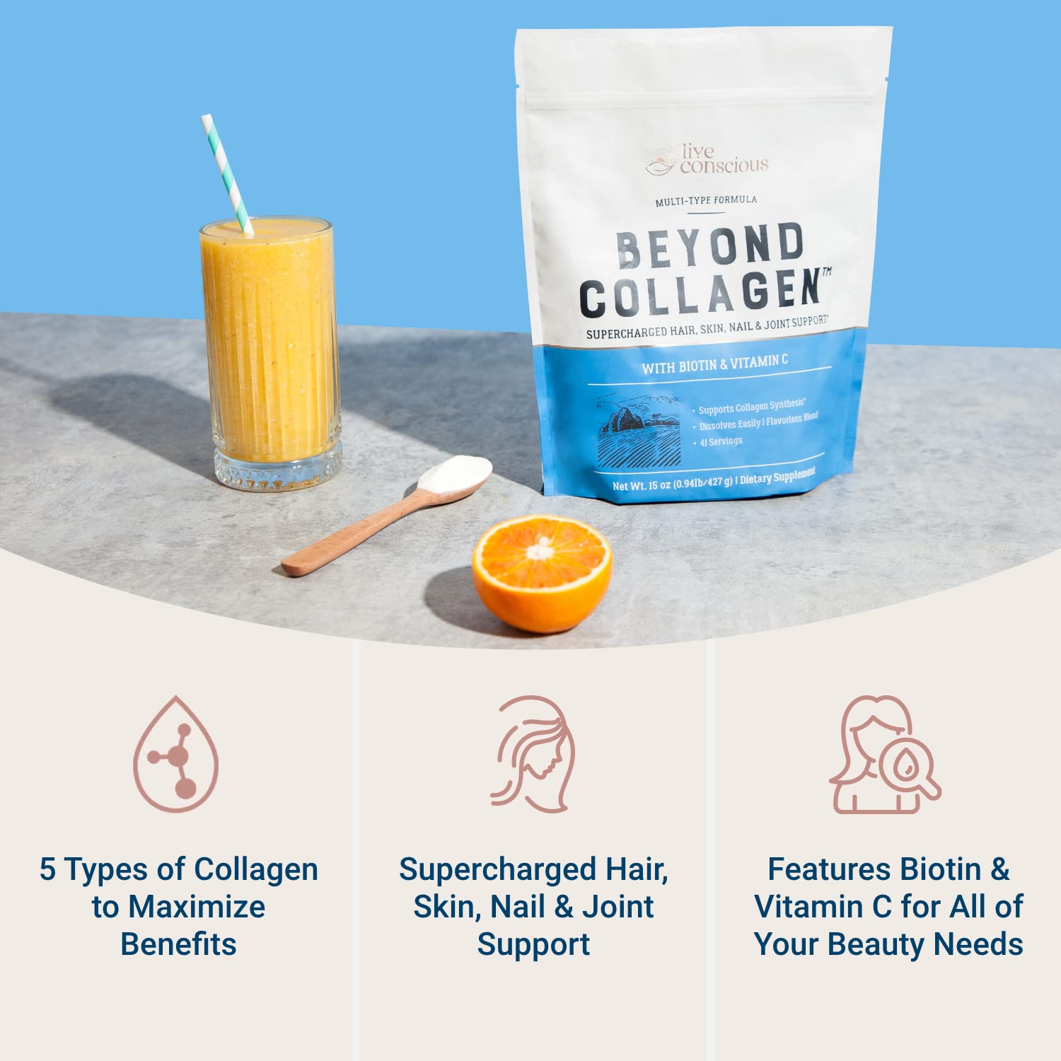 Live Conscious Beyond Collagen Multi Collagen Powder for Women w/Types I, II, III, V & X Live Conscious buy supplements canada