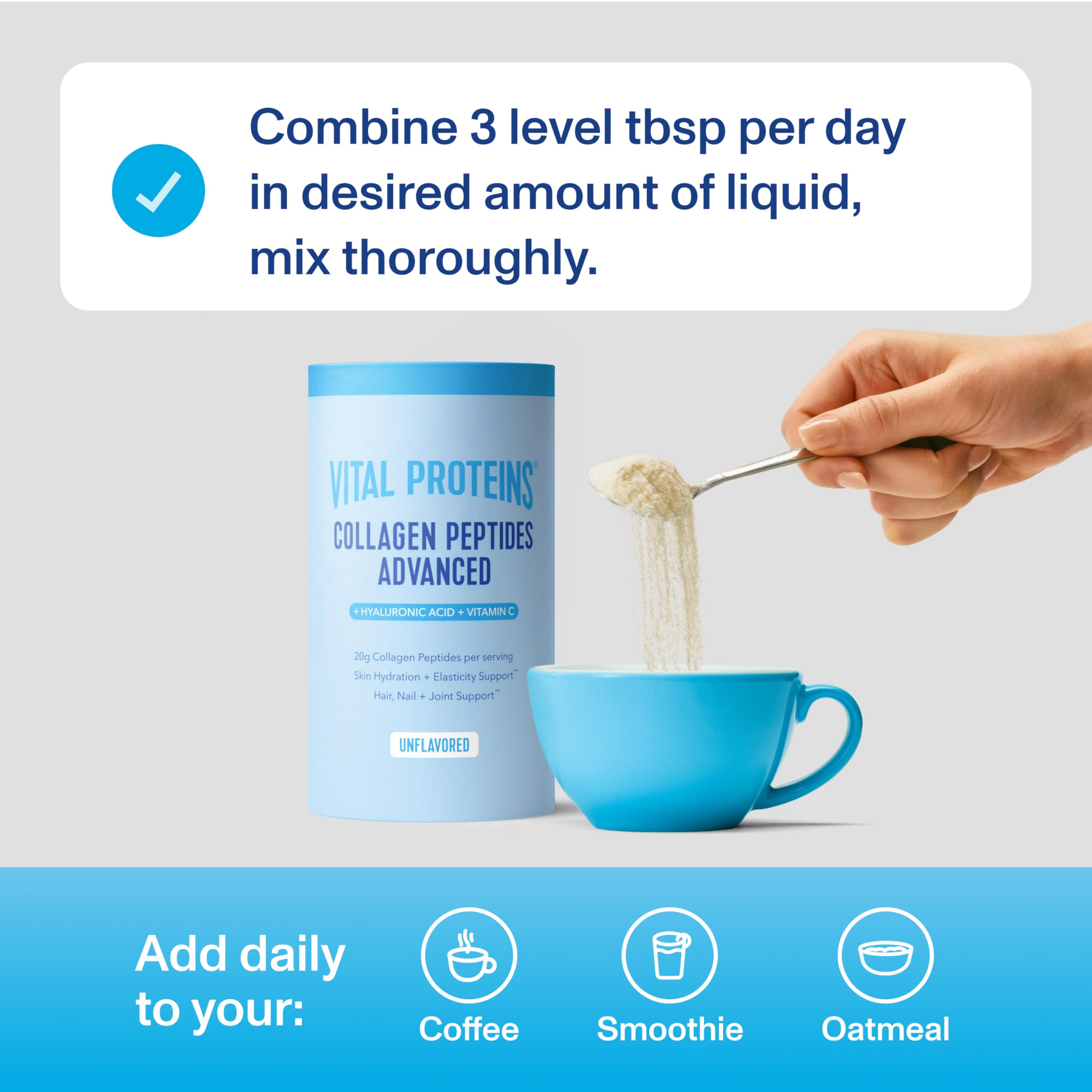 Vital Proteins Collagen Peptides Powder Advanced with Hyaluronic Acid & Vitamin C, Collagen Supplements, Unflavored, 12 Servings Vital Proteins buy supplements canada
