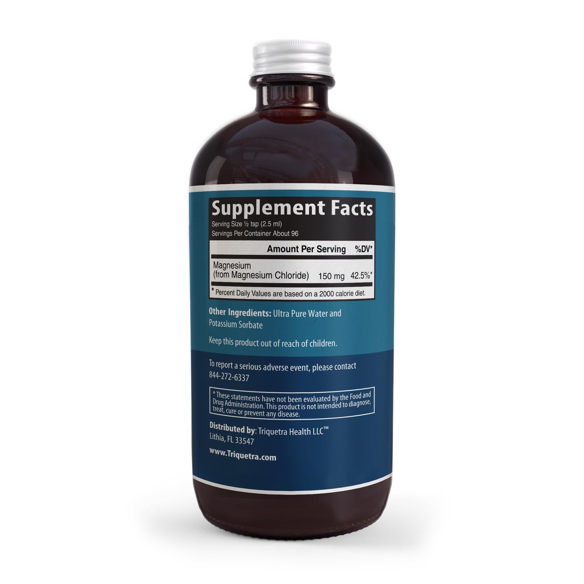 Liquid Magnesium | 8 oz - Ionic Magnesium Chloride, Highest & Fastest Absorption - Calm Mood, Sleep, Muscle Cramps & Spasms, Natural Laxative – Vegan, Glass Bottle (96 Servings) Triquetra Health buy supplements canada