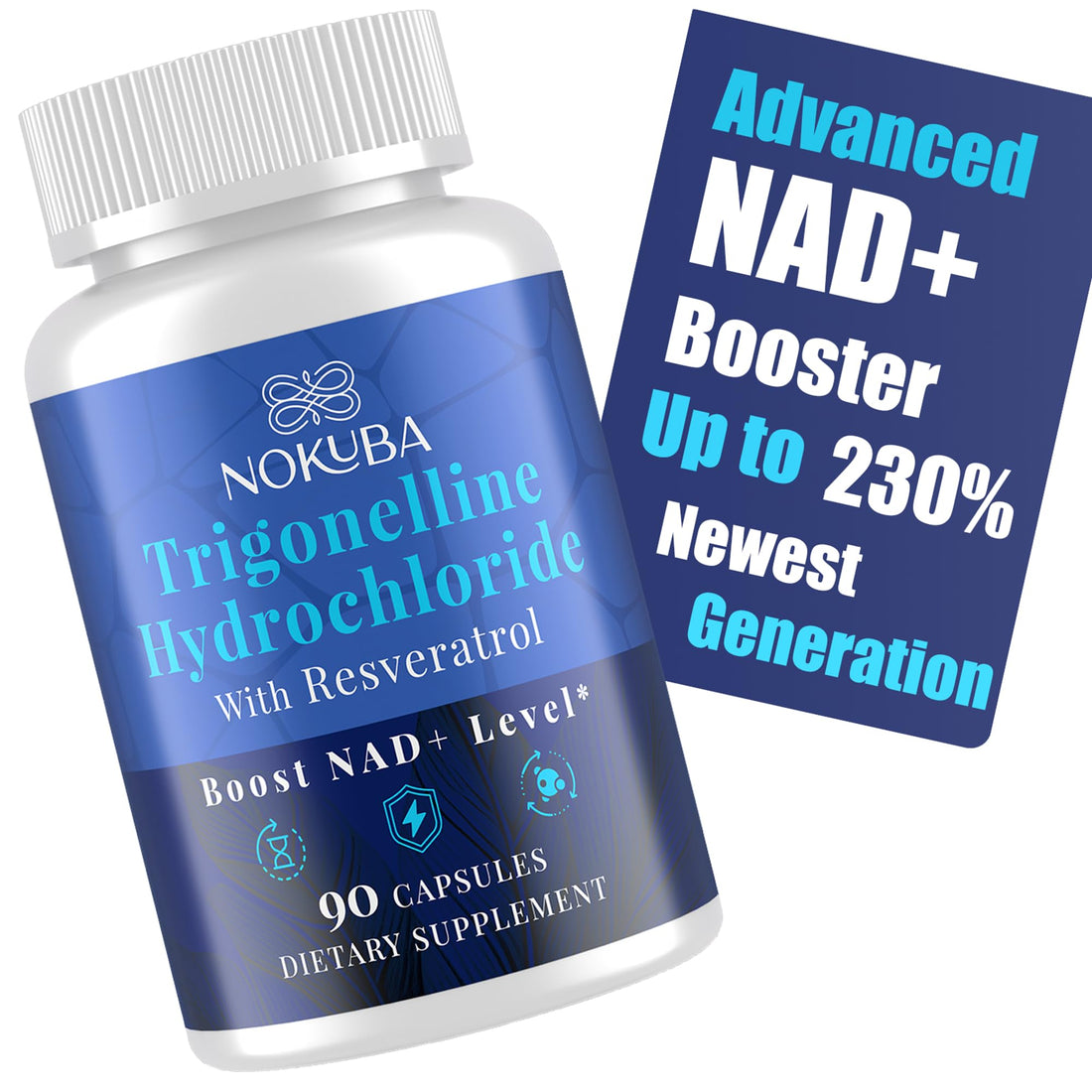 Nokuba NAD Supplement - NMNH Alternative with Trigonelline HCL 500mg & Resveratrol - NAD+ Precursors Plant Extraction - Support Cellular Energy & Healthy Aging & Brain for Women & Men - 90 Capsules Nokuba buy supplements canada