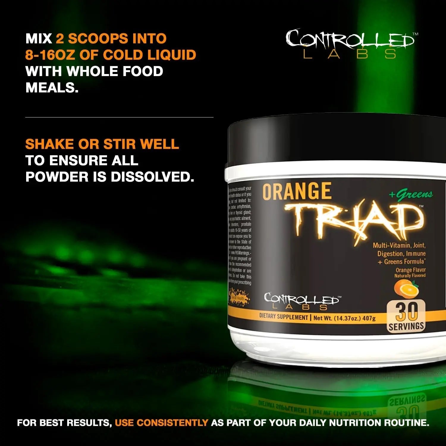 CONTROLLED LABS Orange Triad Plus Greens for Men and Women, 30 Servings Iron Free Sports Supplement for Overall Health CONTROLLED LABS buy supplements canada