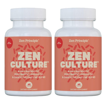 Zen Principle Zenculture™ – 4-in-1 Synbiotic Supplement (Probiotic + Prebiotic + Postbiotic + Digestive Enzymes) with CoreBiome®. Anti Bloating, Zen Principle buy supplements canada