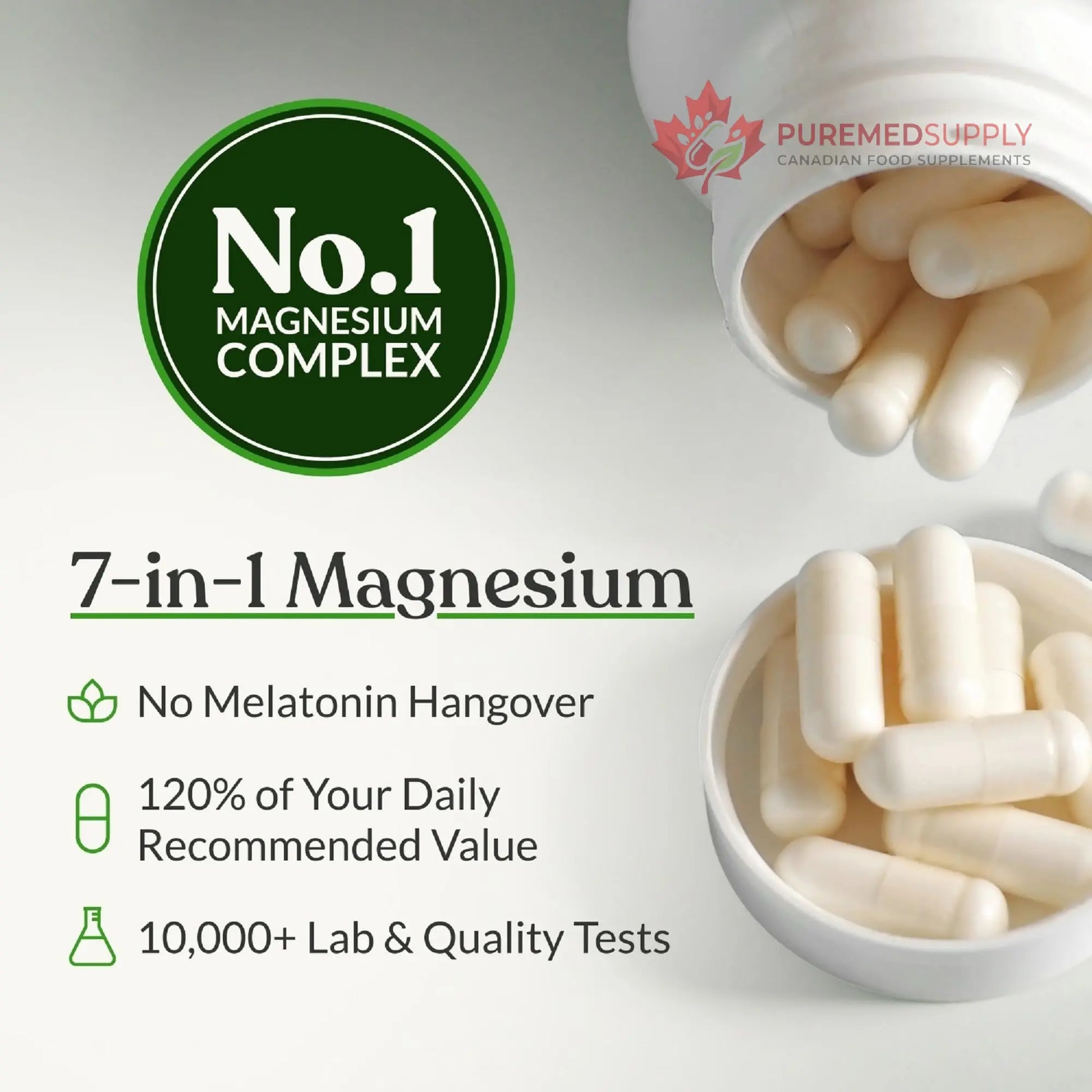 BIOptimizers Magnesium Breakthrough Supplement with 500mg - 7 Forms of Magnesium: Glycinate, Malate, Citrate, and More - Natural Support for Sleep and Cognitive Function -90 Capsules- Calming Vitamins BIOptimizers buy supplements canada