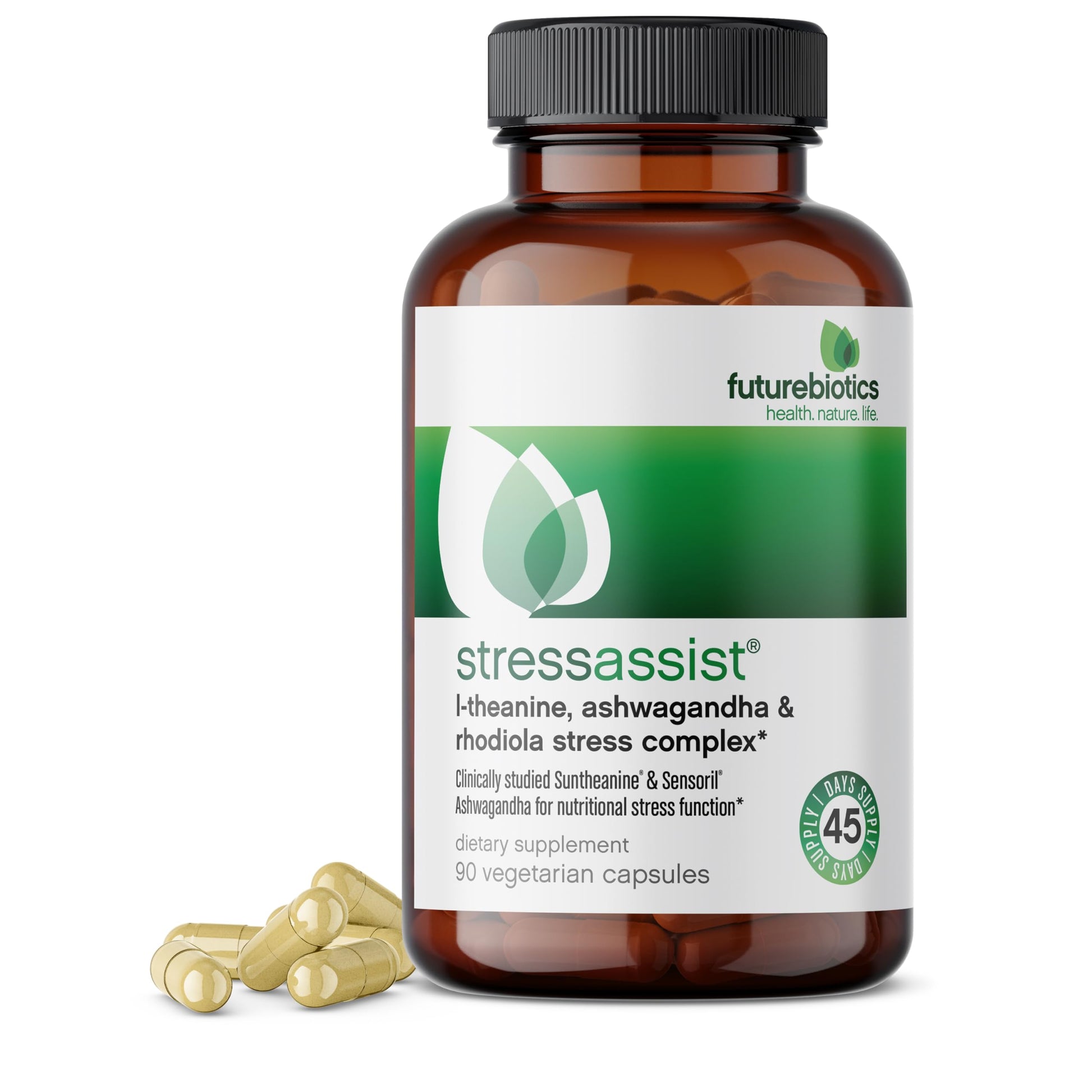 Futurebiotics Stressassist L-theanine Ashwagandha and Rhodiola Rosea Stress Complex - Natural Nutritional Stress Function, 90 Vegetarian Capsules Futurebiotics buy supplements canada